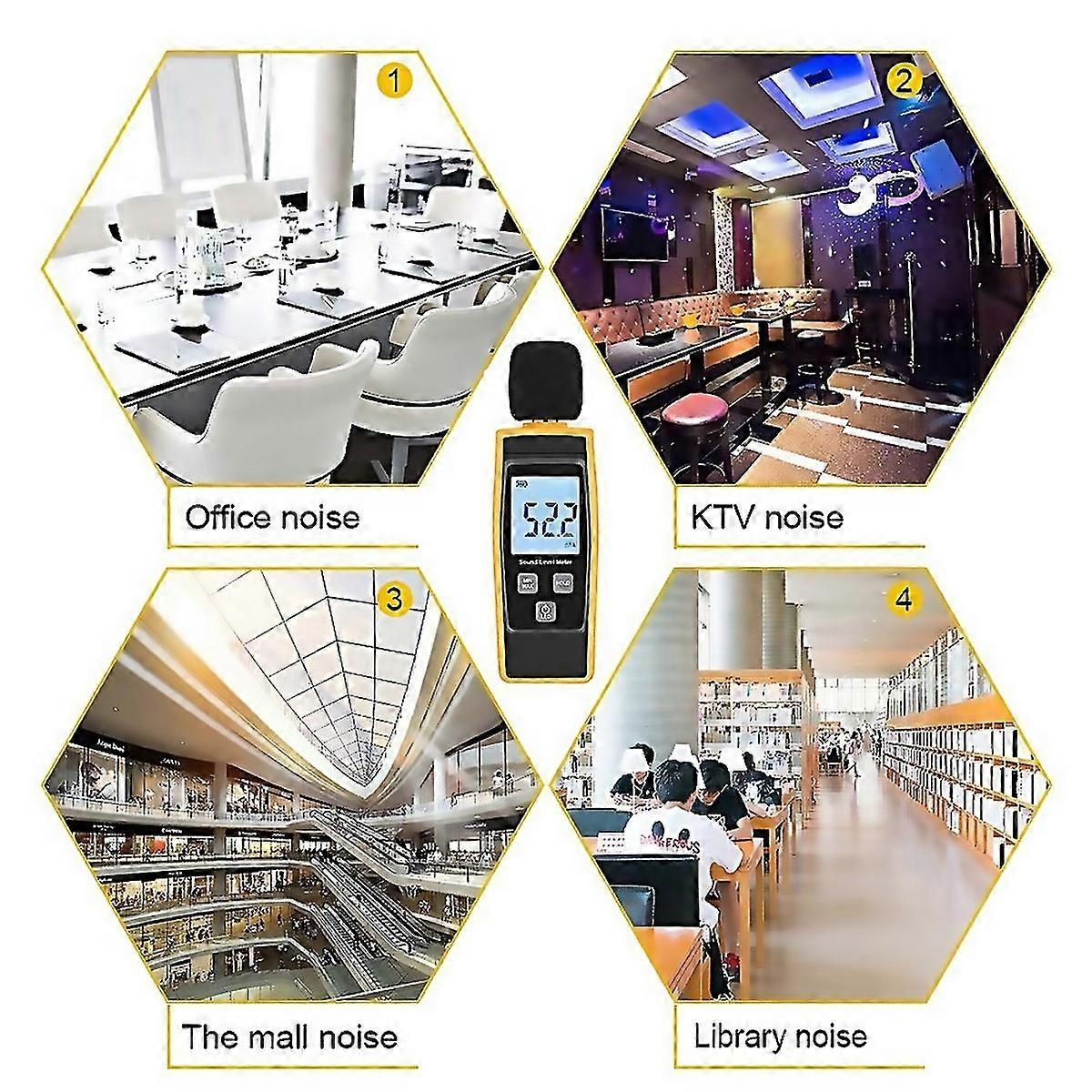 For New Rz1359 Digital Sound Level Meter Db Meters Noise Tester In Decibels Lcd Screen