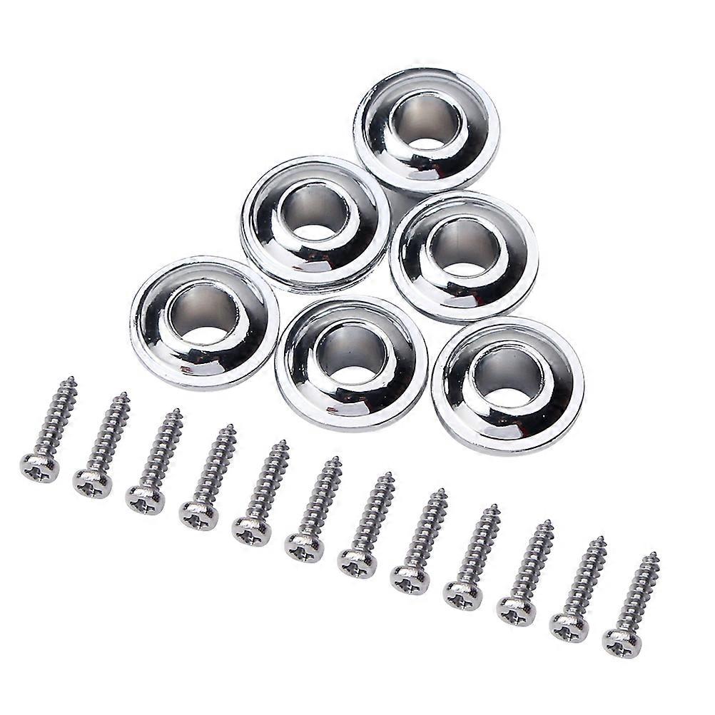 Opened Semiclosed Guitar Tuning Peg Ferrule Adapter with Screws 2Sets