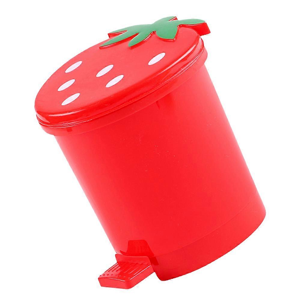 Strawberry Trash Bin Desktop Trash Can for Home Use 2Pcs Adorable Red Storage