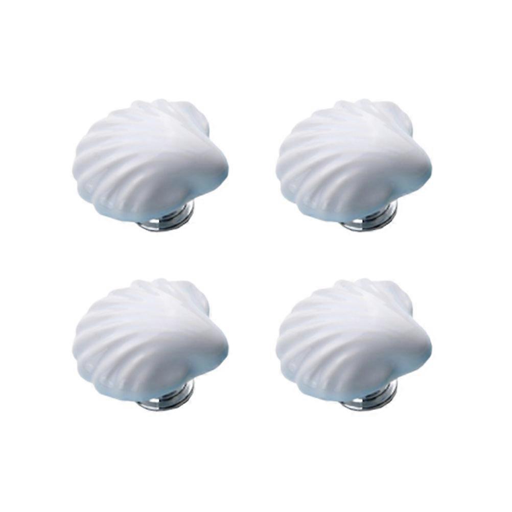 Ceramic Door Knobs Shell Knobs for Cabinet Knob 8Pcs