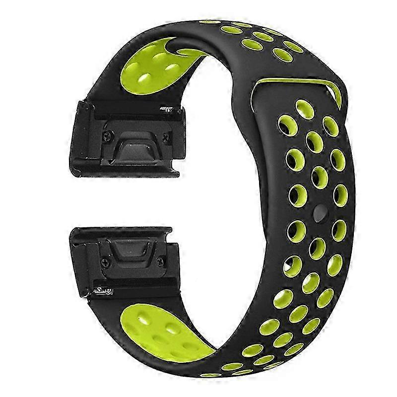 L4a For Garmin Fenix 5 Two-color Silicone Adjustable Watchband Wrist X3x Strap Replacement - Black G