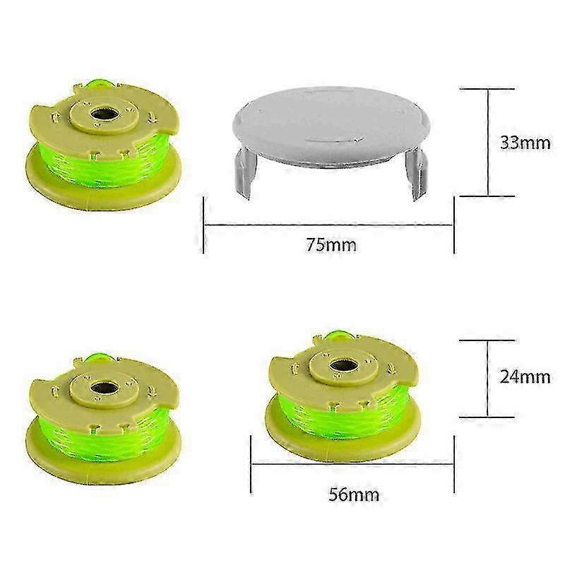 For RYOBI Replacement Trimmer Feed Line Spools 3 Spools 1 Cover Accessory Kit Polyamide+ABS