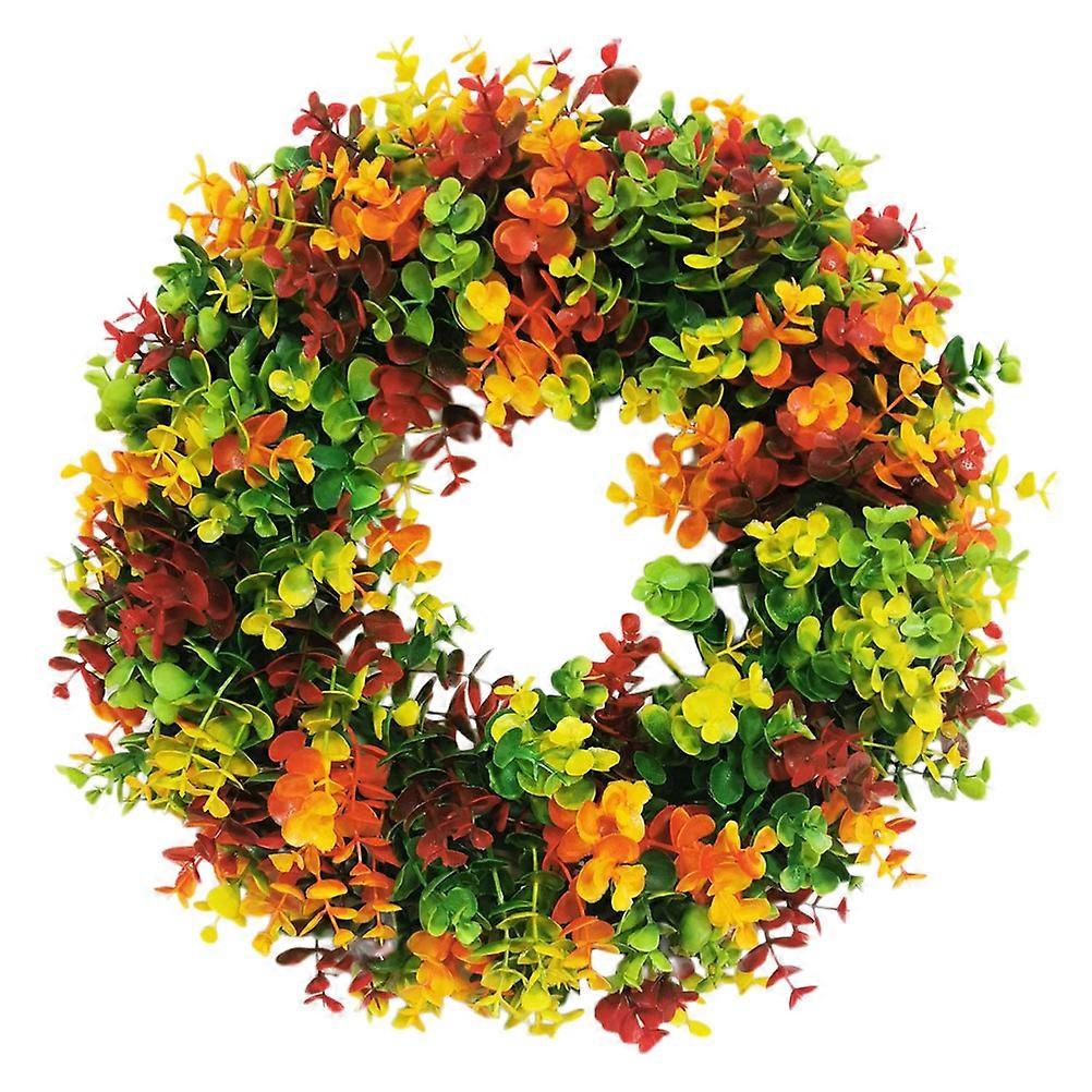 Colorful Leaf Garland 1Pcs PP Multi Artificial Eucalyptus Wreath Wedding Decor