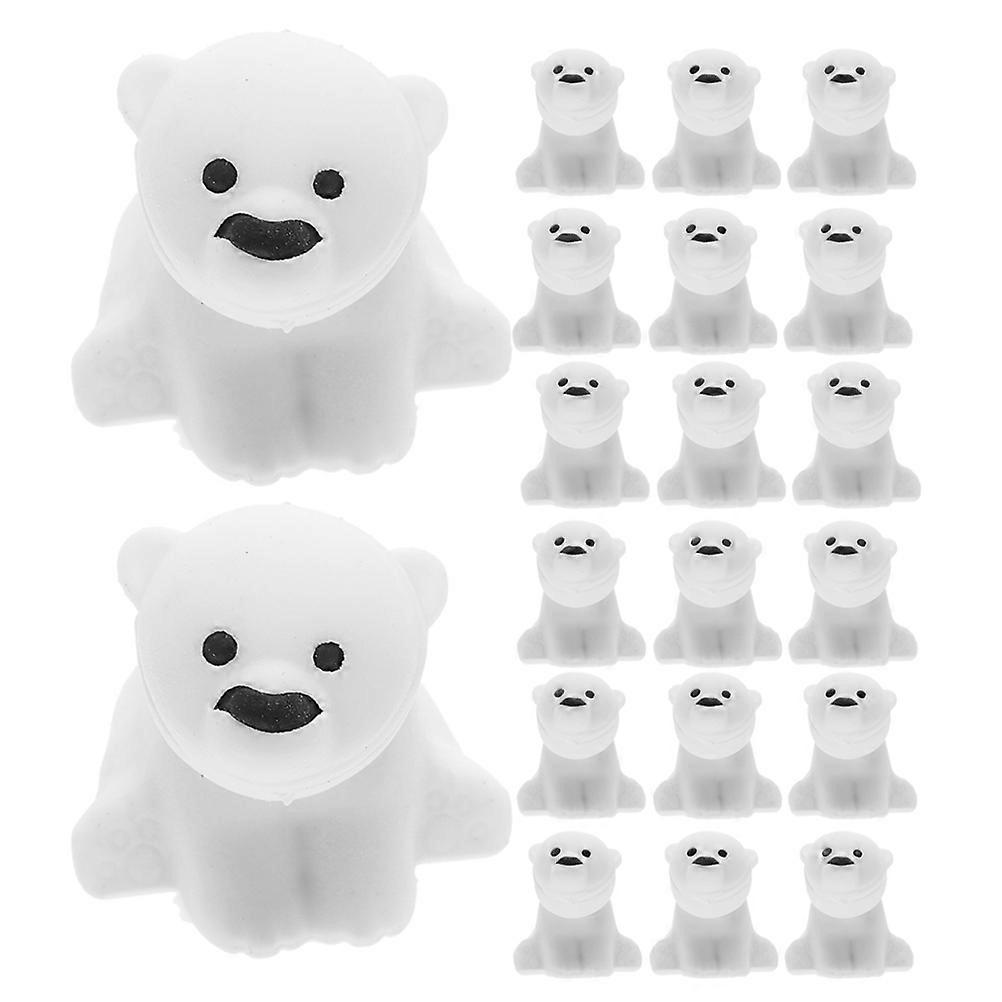 White Bear Pencil Erasers Rubber Erasers for Students Use 40Pcs Pack
