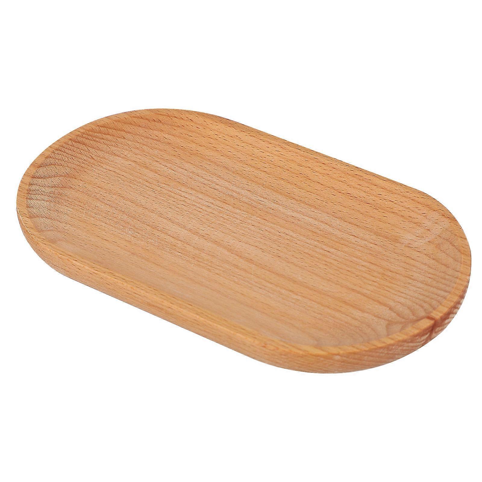 Beech Snack Tray 2Pcs Multi-function Food Tray For Restaurants 7.1X3.9X1.2In Irregular Shape Food Storage Solution
