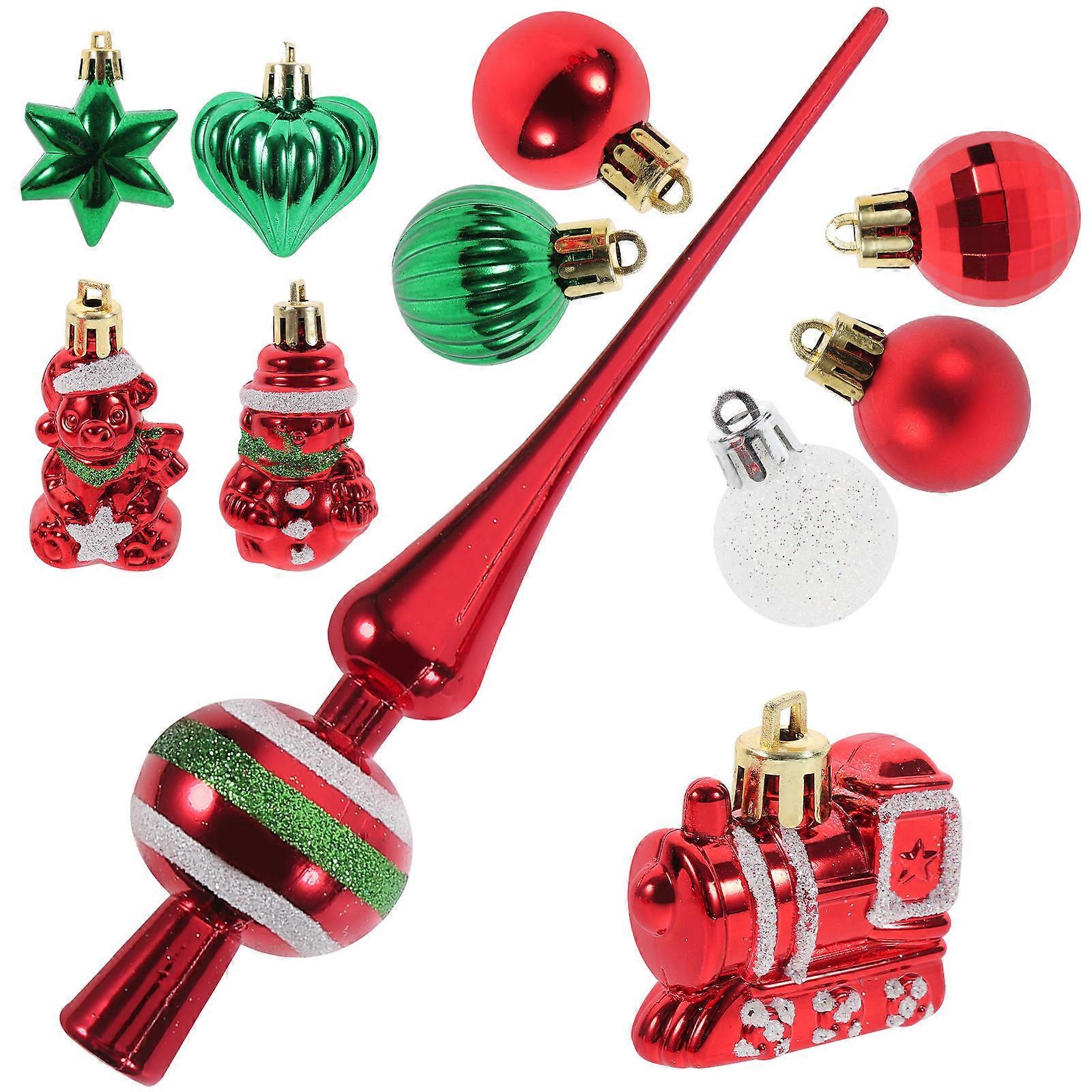 Assorted Color Christmas Tree Pendants for Hanging 1 Box Set