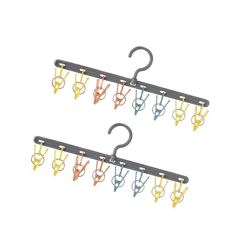 Multipurpose Clip Hanger Clothes Hanger for Home 10Pcs Grey Clamp