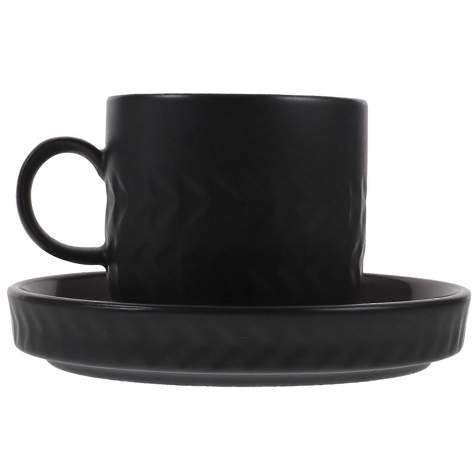 Ceramic Coffee Cup Set for Home Use 4Sets Retro Design with Handle