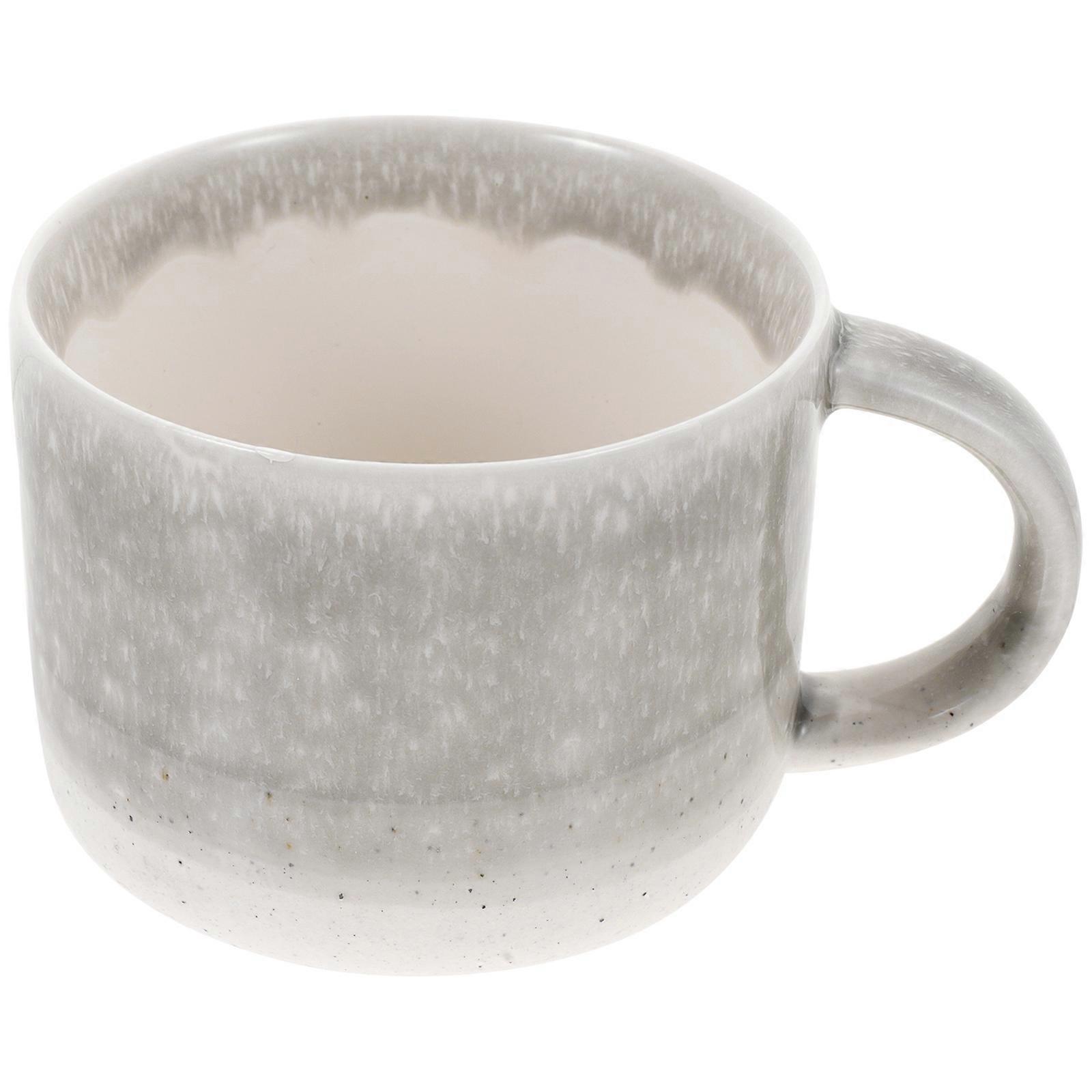 Elegant 2Pcs Handheld Ceramic Coffee Mugs With Simple Design For Breakfast And Drink Storage Green