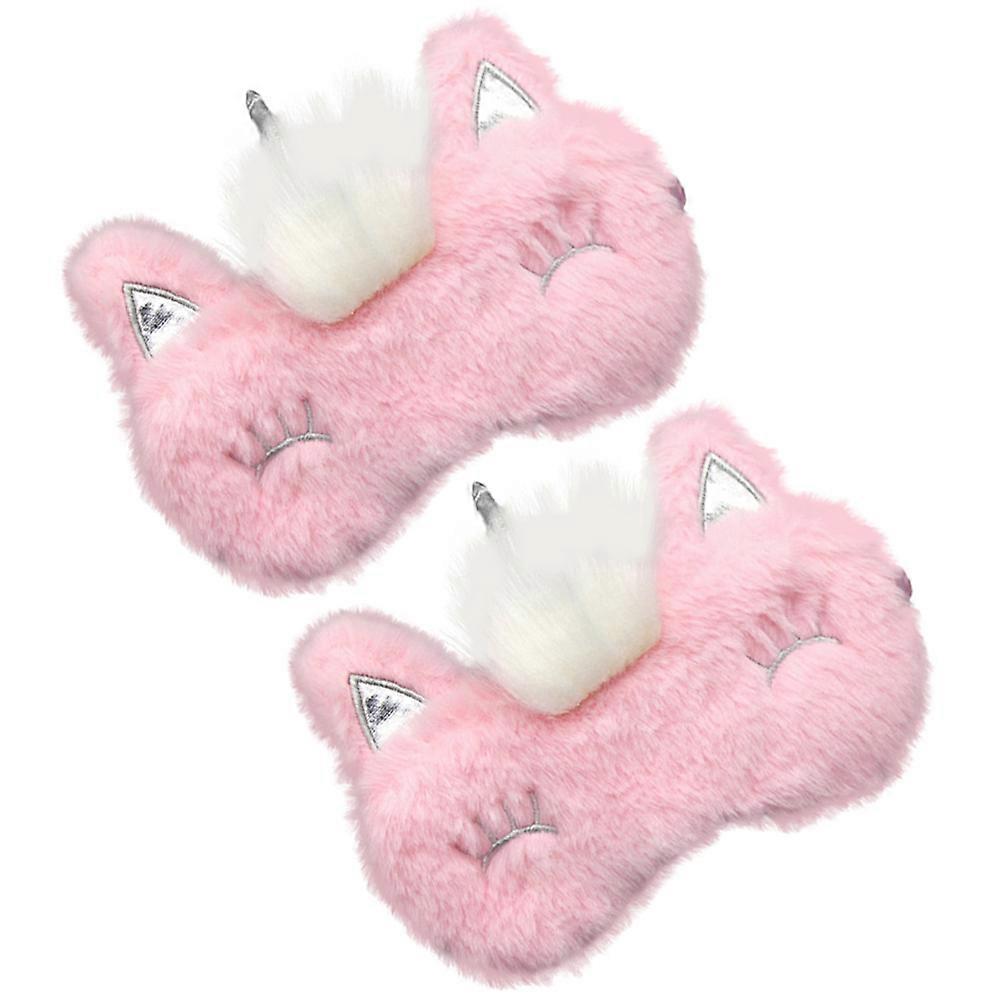 Improved Sleep Plush Eye Masks For Office Workers Sleeping Eye Covers 20X9CM Pink Elastic Strap Design 8 Pcs