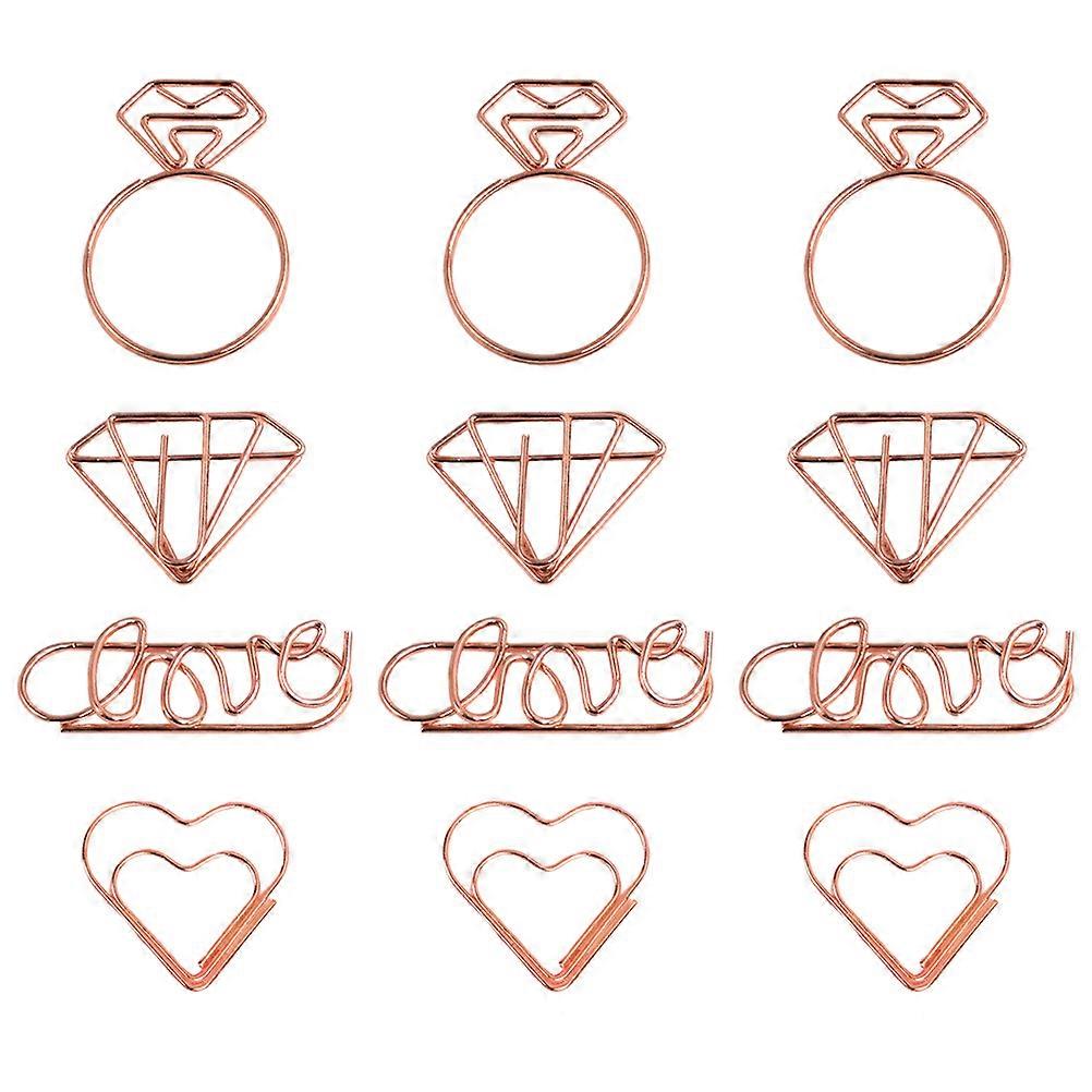 Creative Shape Design 20Pcs Bookmark Clips For Notebooks And Calendar Markers Suitable For Students And Office Workers In Rose Gold