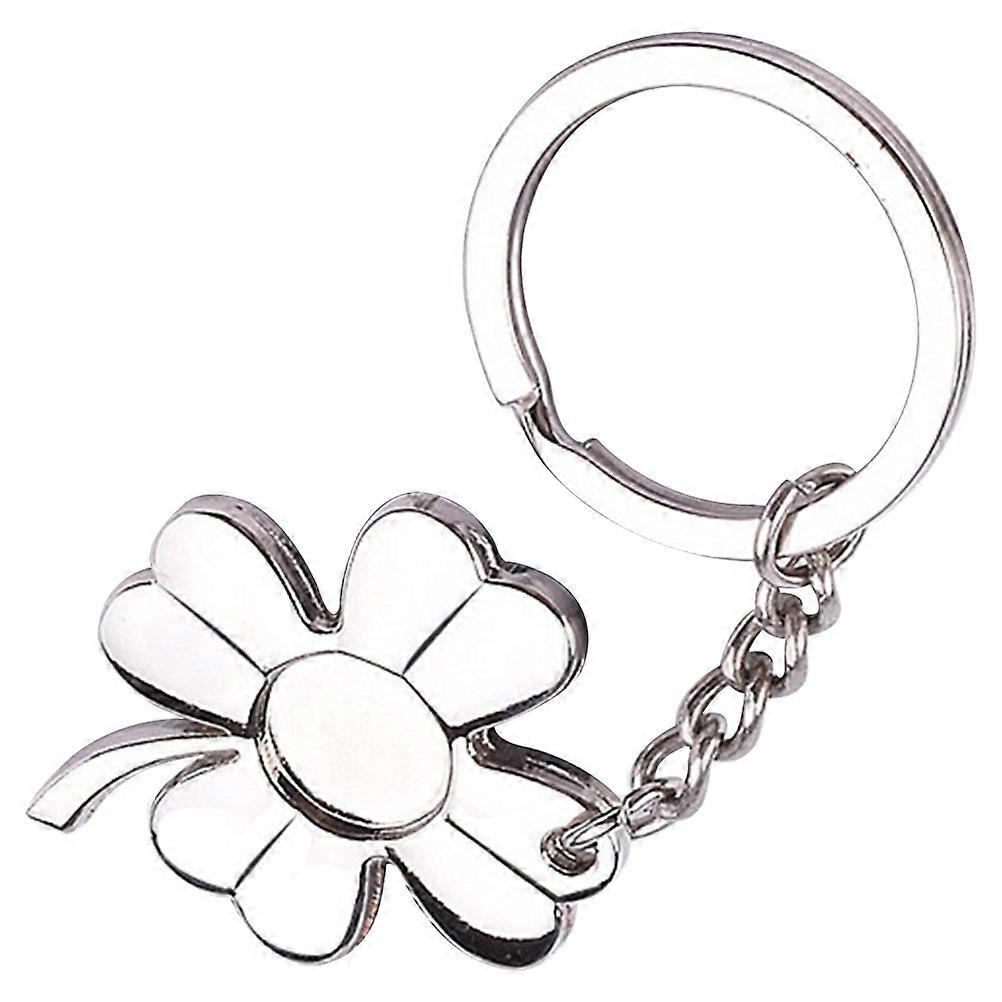 Lucky Four-Leaf Chain 5Pcs Silver Key Ring for Decor with Versatile Use