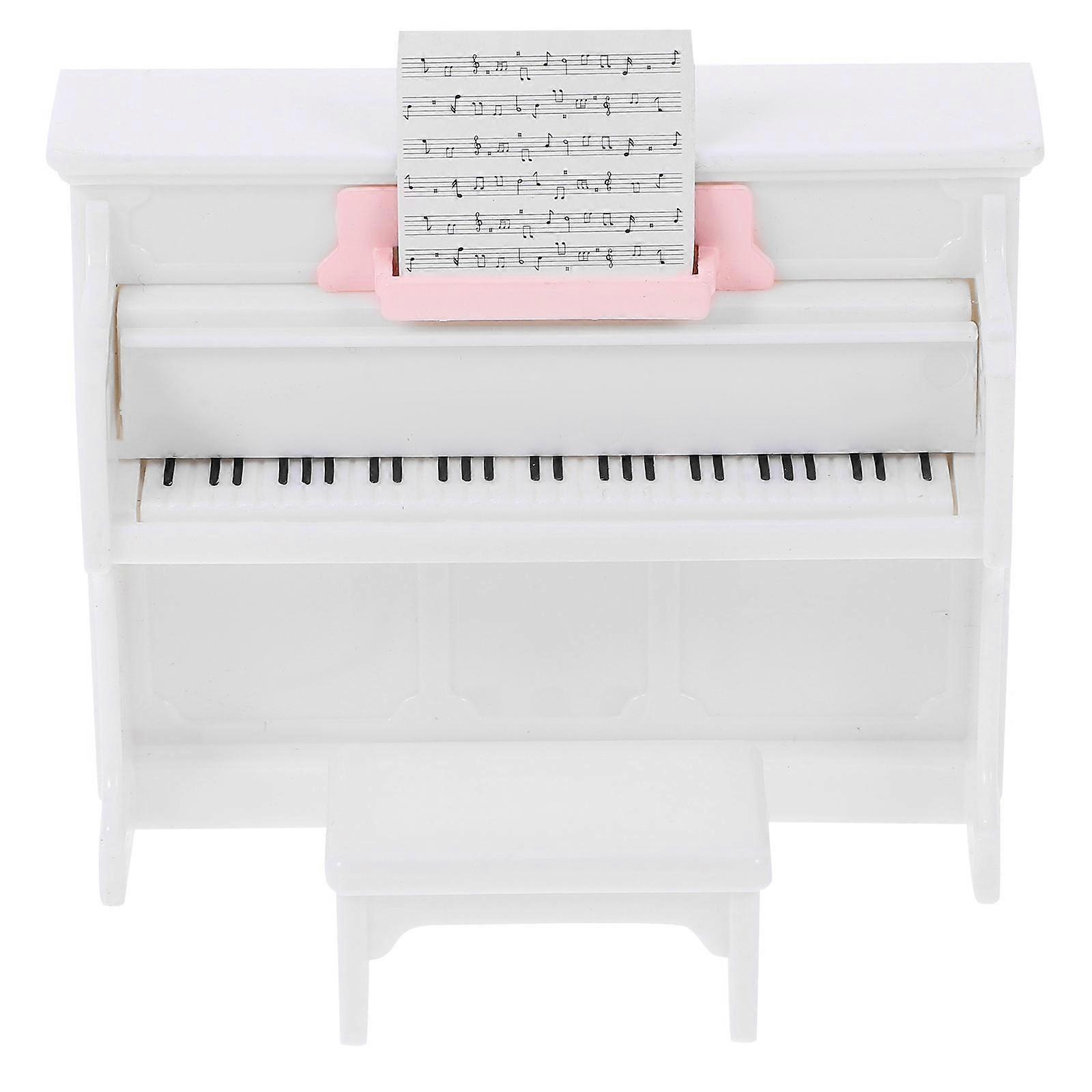 Doll House Mini Piano Instrument for Decoration 4Sets with Stool