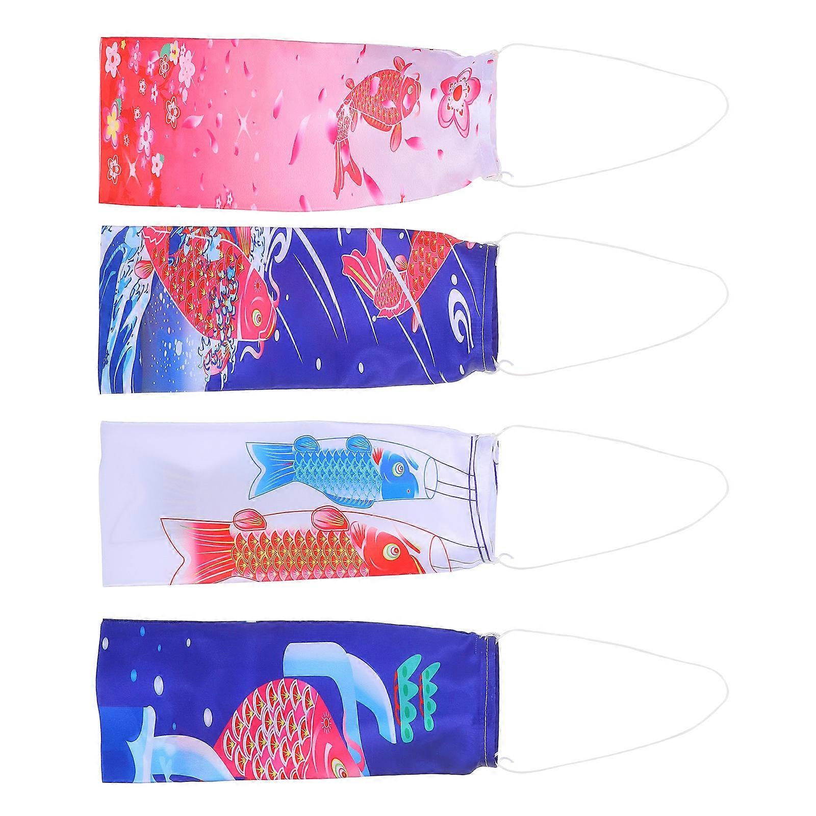 Japanese Garden Decor Carp Windsock Decorative Windsock for 8Pcs