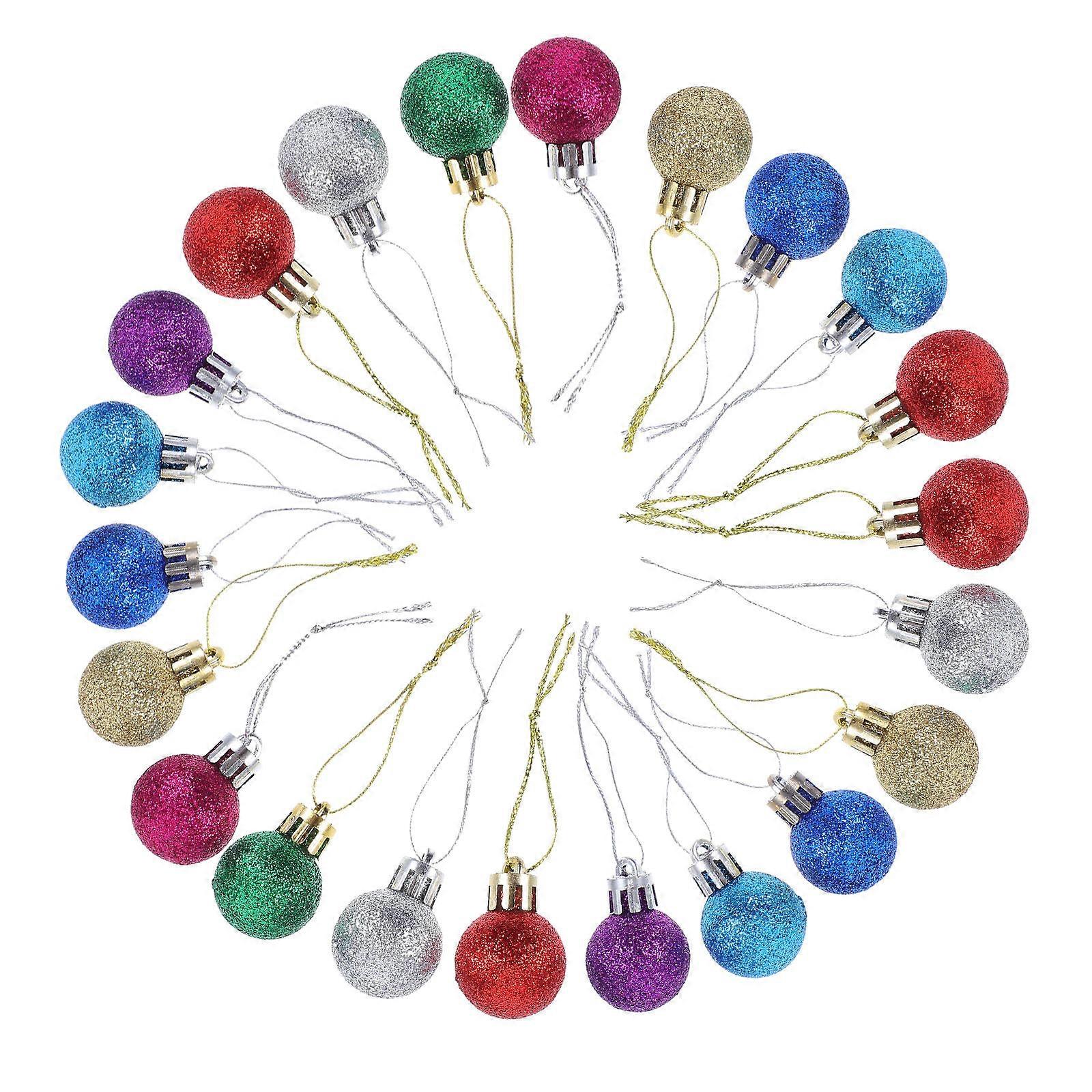 Mini Christmas Ornaments 320Pcs Plastic Assorted Color Sparkle for Home Use Xmas Tree Balls