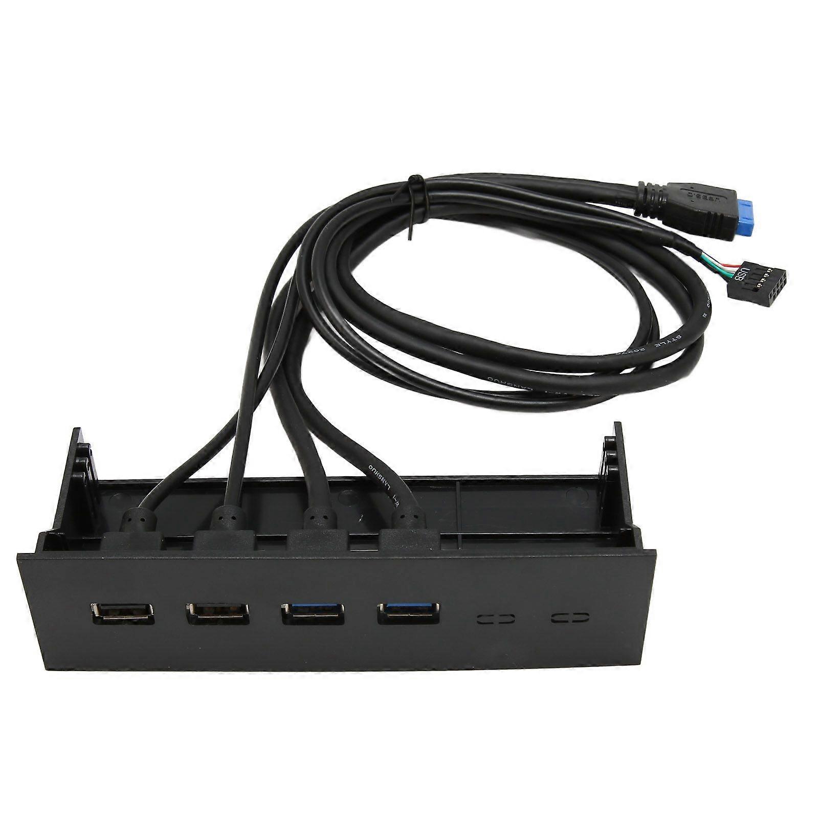 5.25in USB 3.0 Front Panel Hub 4 Ports 5Gbps High Speed 19pin USB Front Panel Hub for PC