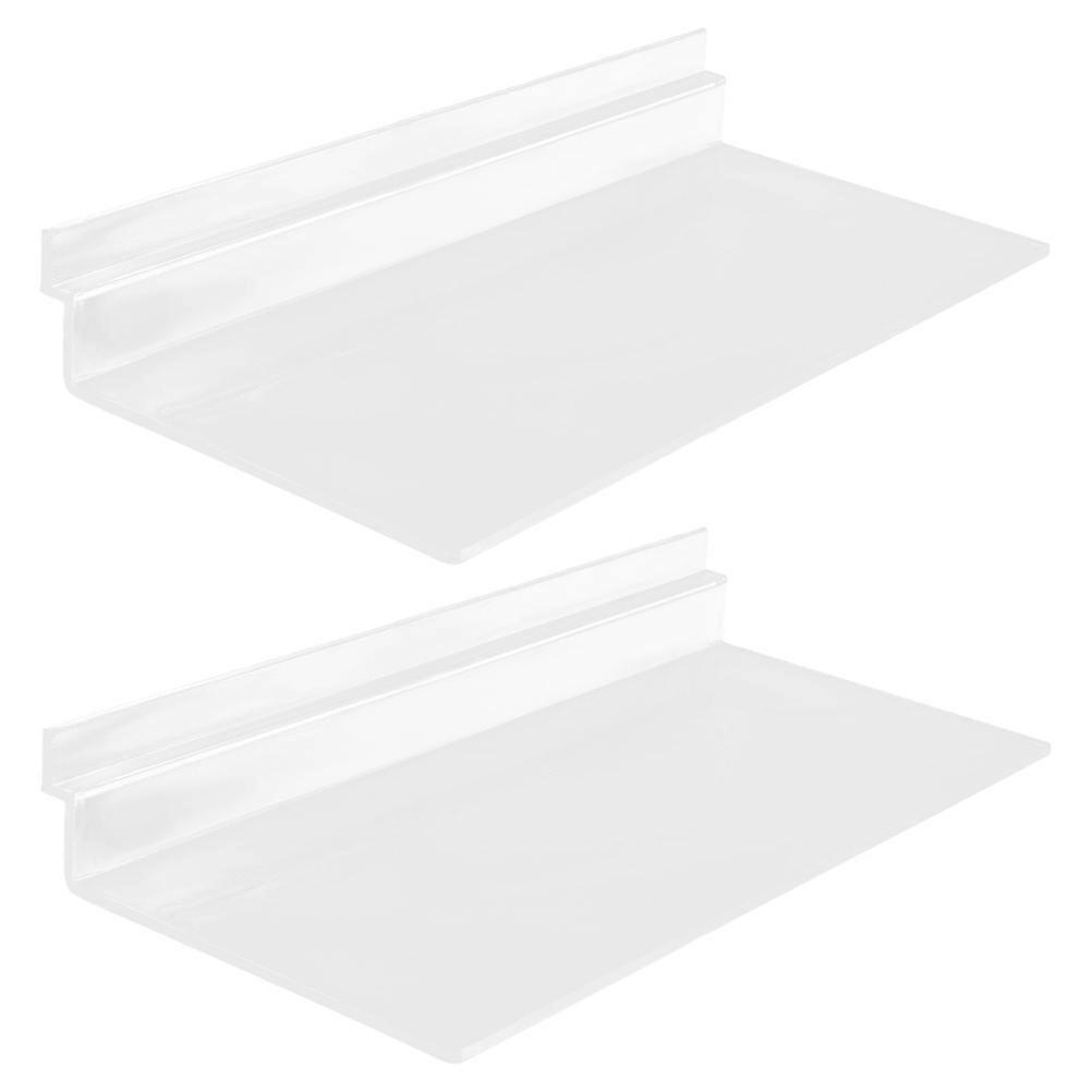 Clear Plastic Slatwall Shoe Shelves Hanging Wall Racks 10Pcs Pack