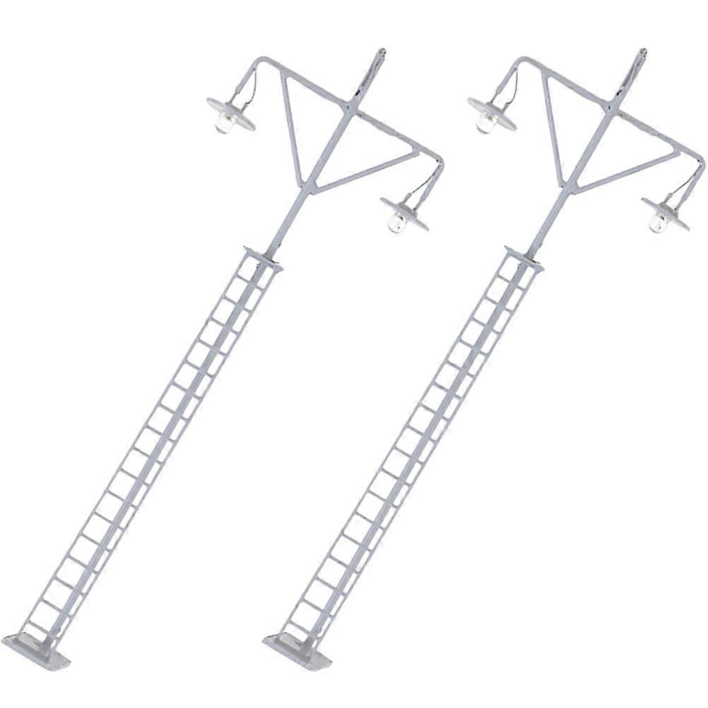 Railroad Light Model Mini Light Model for Decoration 8Pcs Mini House Grey