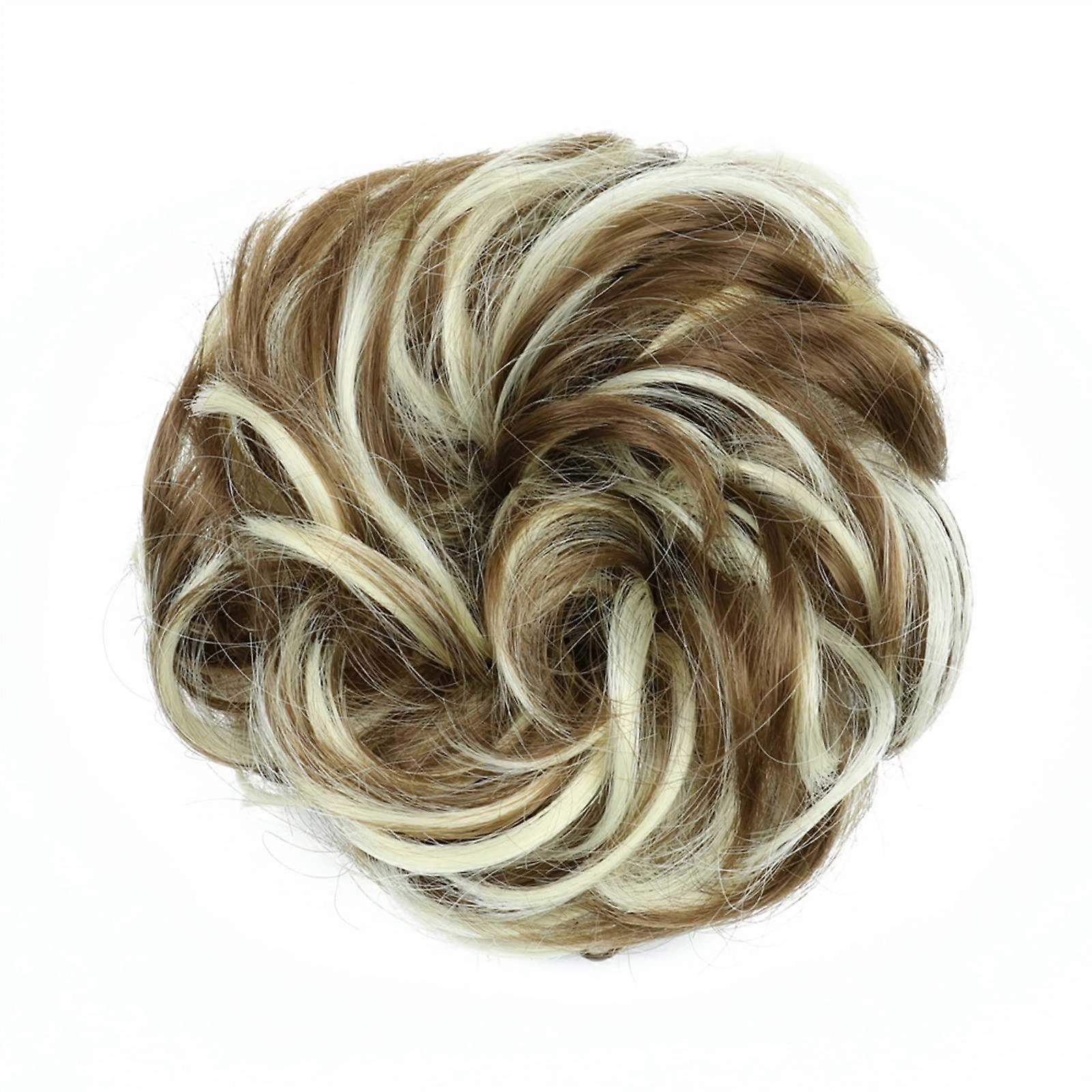 Hair Bun Extensions Synthetic Hair Curly Messy Bun Updo Chignon Tail Elastic Band Hairpieces For Women Color 12H613