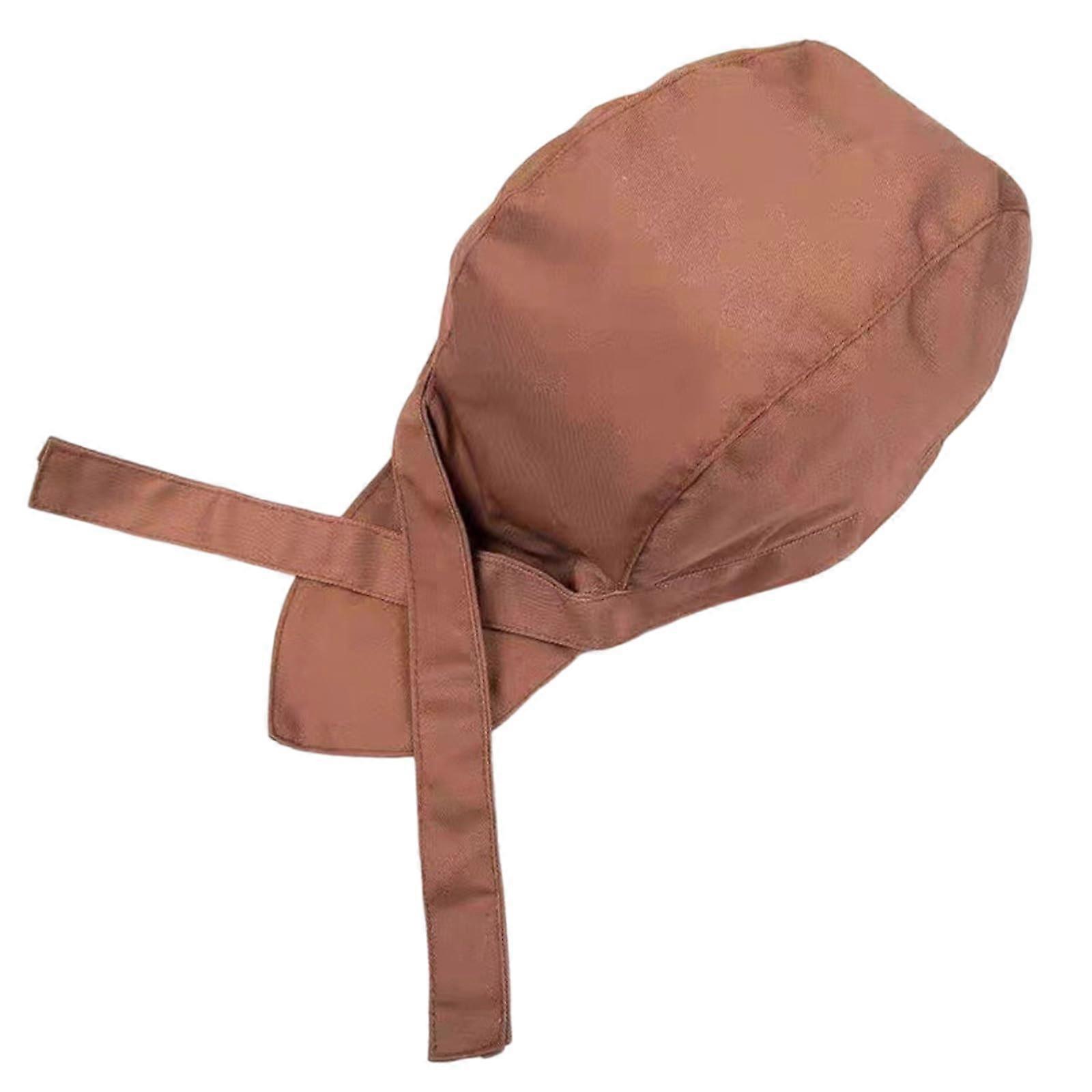 Men Kitchen Elastic Hat Breathable Chef Hat Adjustable One Size Light Color Comfortable