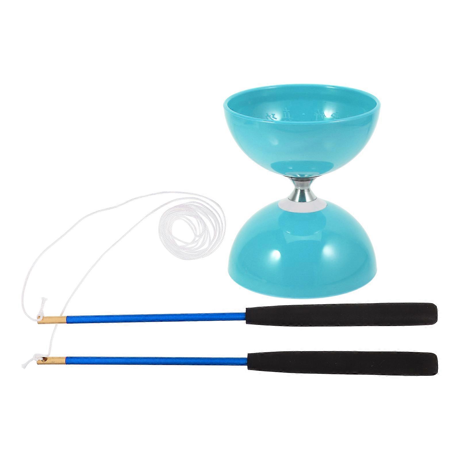 Sky-Blue Chinese Yoyo Diabolo for Playing Use 1Set Tpu Soft Material Diabolo