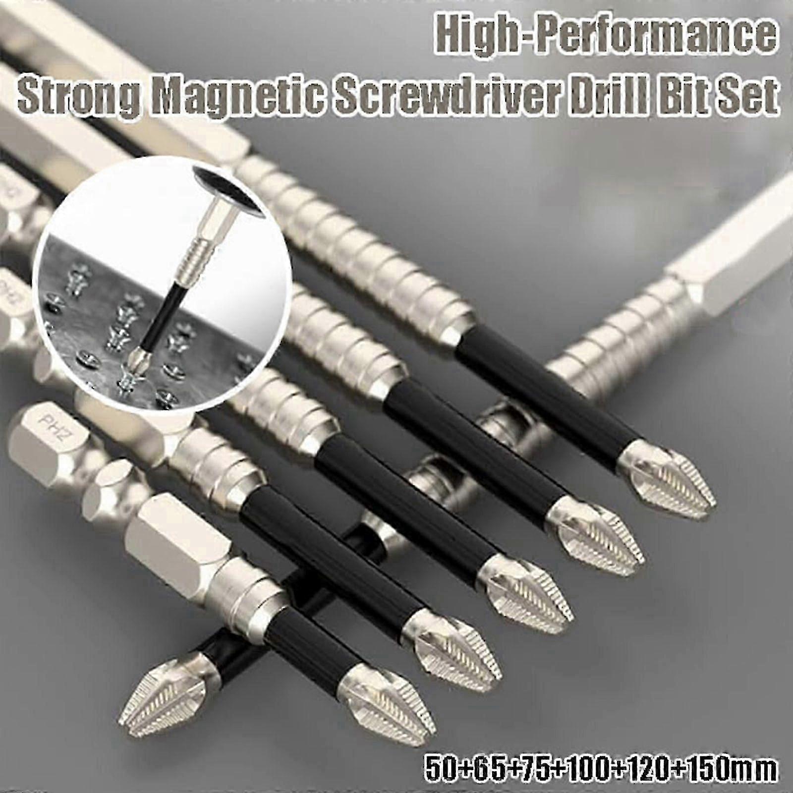 6X High-Magnetic Screwdriver Drill Bit Set Super-Magnetic Position Anti Slip Kit