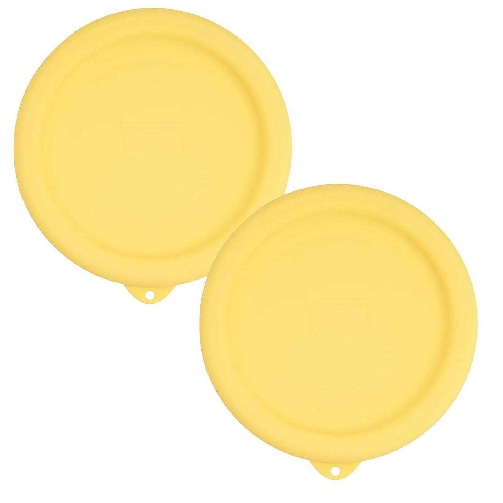Silicone Bowl Covers Ice Cream Storage Lid Leakproof Dishwasher Safe Reusable Ice Cream Maker Replacement Yellow
