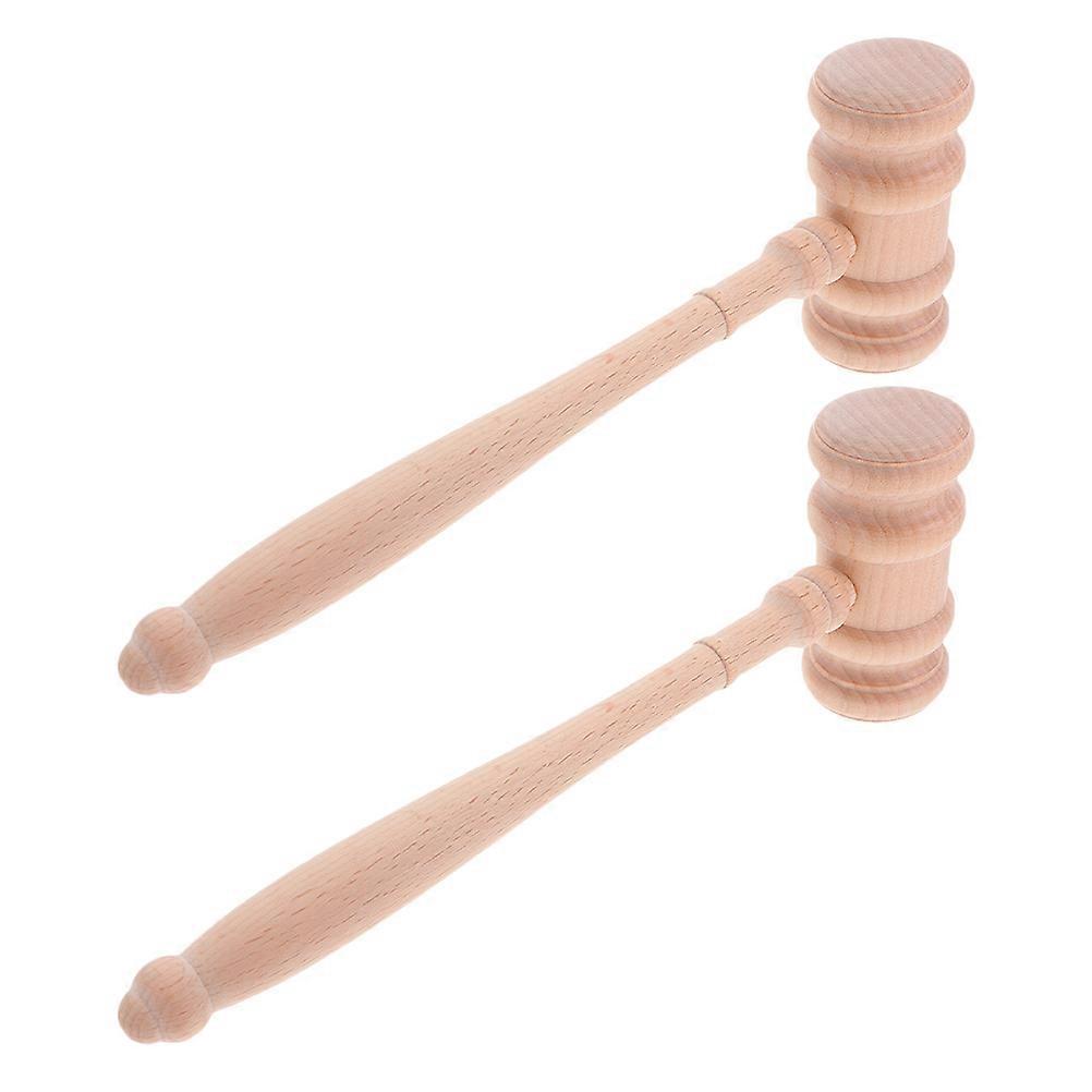Mini Gavel Wooden Judge Gavel for Courtroom Use 6Pcs Set Beige Wood