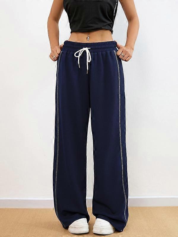 Women's Drawstring Waist Joggers Sporty Contrast Binding