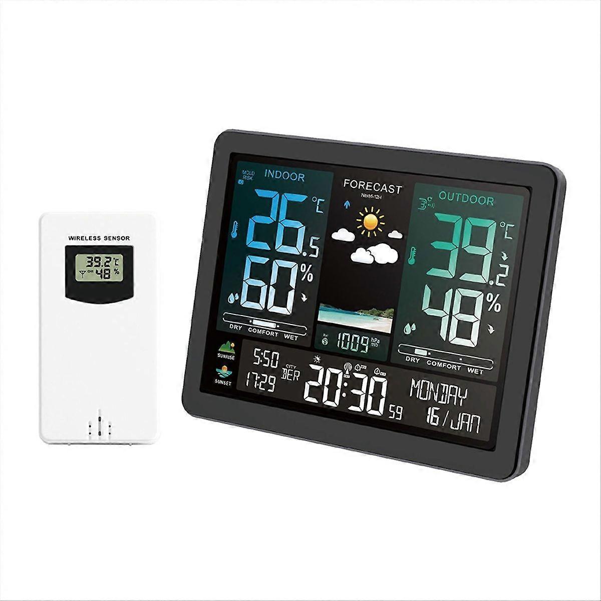 USB Plug Outdoor Thermometer Multifunctional Weather Clock Digital Wireless Thermometer Wireless Hygrometer