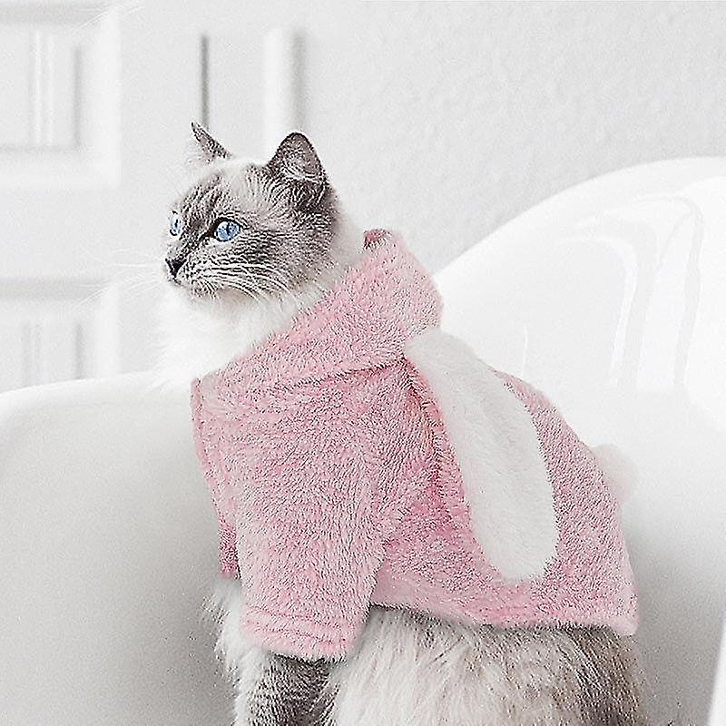 Cat Beds Double Layer Suede Big Ears Rabbit Cat Dog Coat S Keep Warm Cute Pet Fleece Rompers