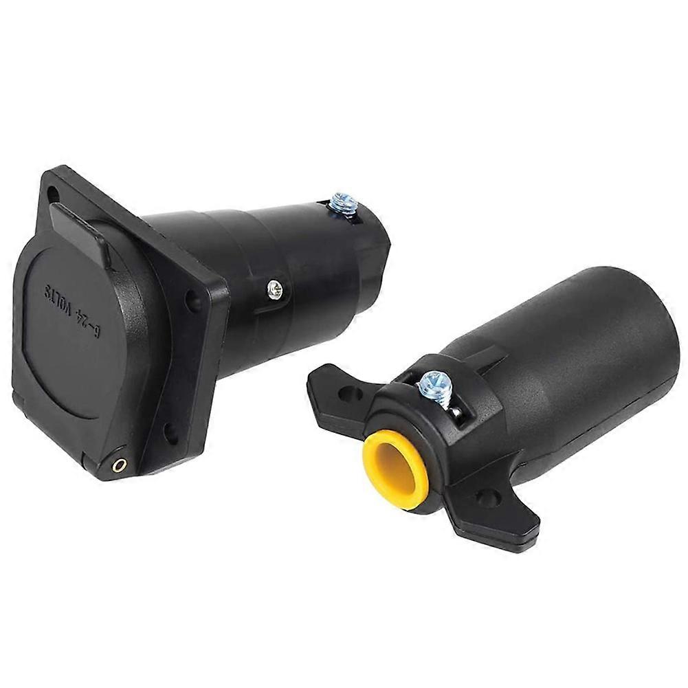 7 Pin Round Trailer Connector Male Female Wiring Adapter Plug 7 Way Plug Splice Connector Kit for RV Semitrailers