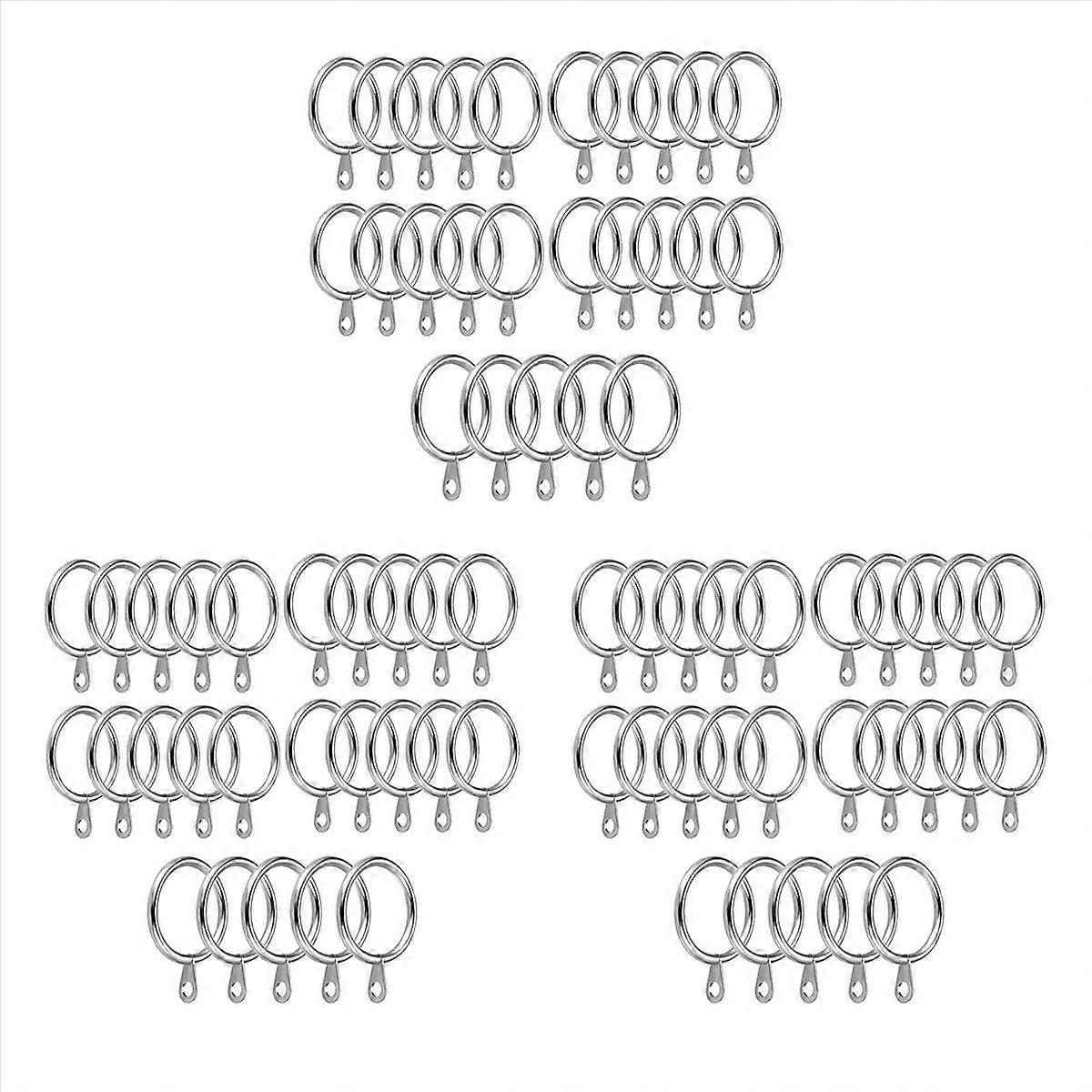24 Pack Metal Curtain Rings, 30mm Internal Diameter Eyelets, Silver