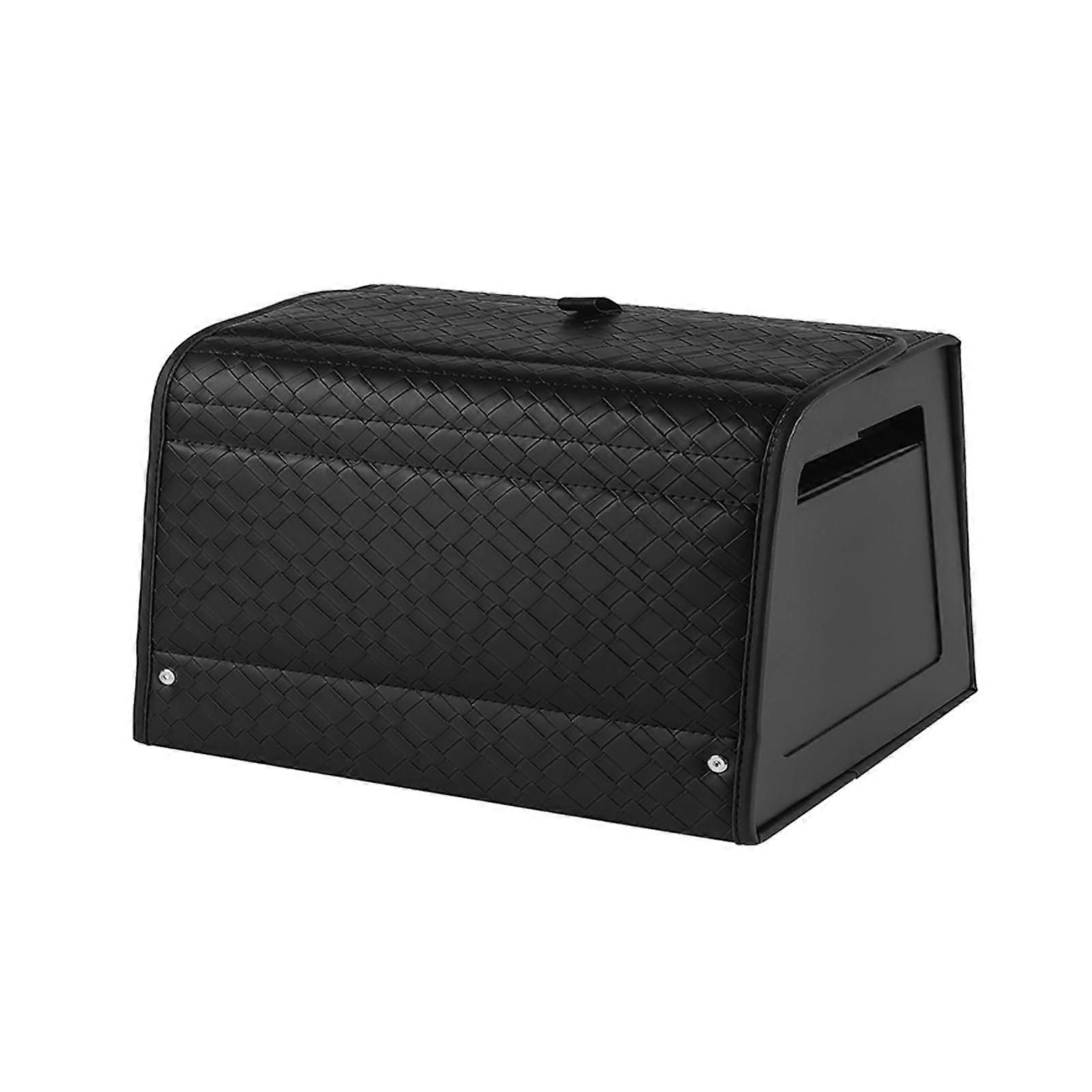 Car Storage Box Leather Trunk Organizer For SUV, Truck Collapsible MultiCompartment Large Capacity Adjustable Black