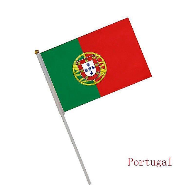 2022 Qatar World Cup Hand Waving Flags With White Plastic Pole Double Sided Polyester Printing World Fans Cheering Flag