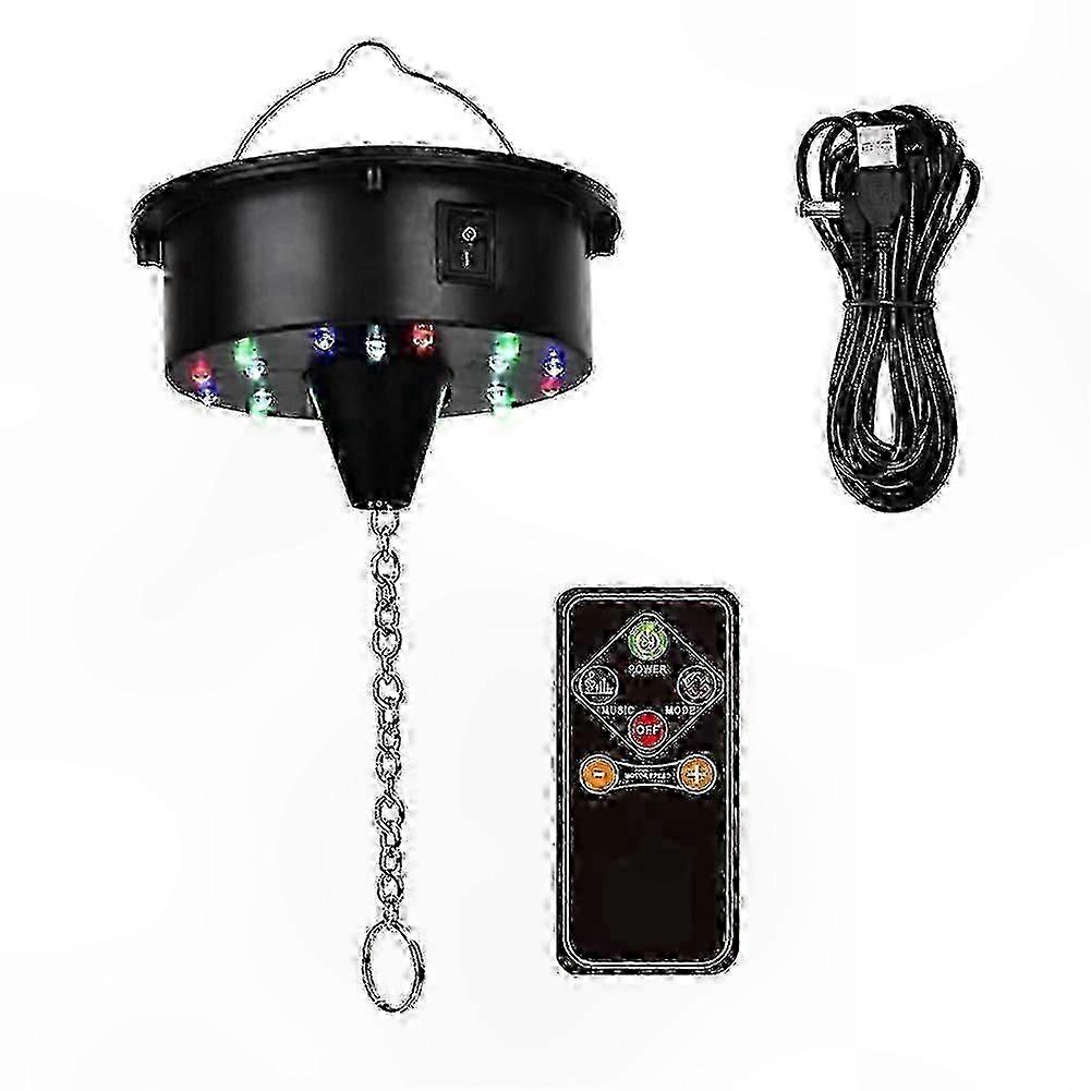 LED Disco Ball Rotator with Remote, 18 Lights for 12 16 20 24 Inch Mirror Sphere Motor (Not Included)