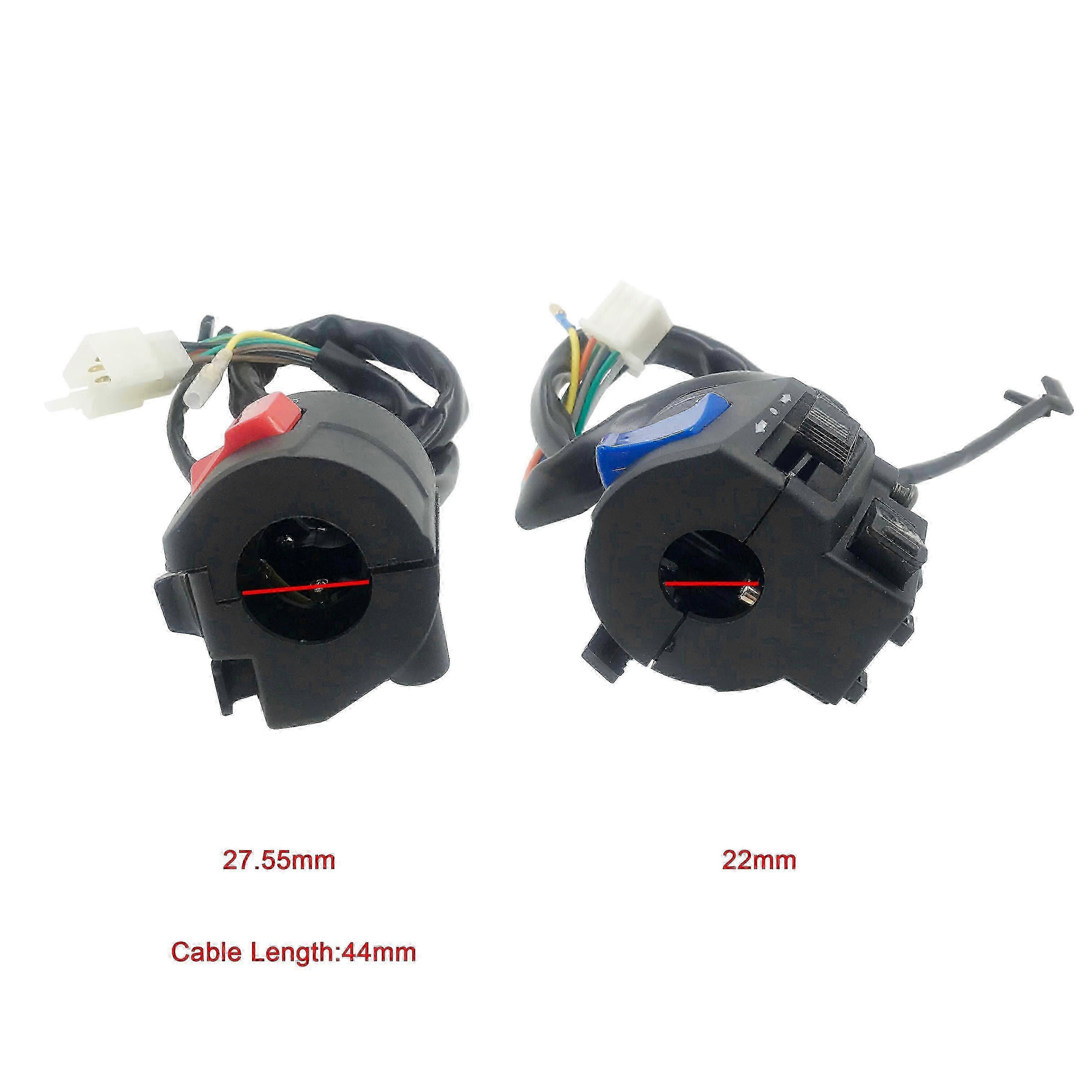 1 Pair 12V DC Right and Left side, Universal Motorcycle Control Switch 7/8" 22cm Handlebar Switch