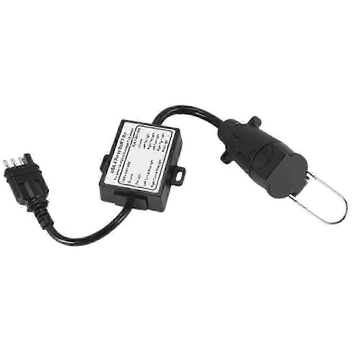 US to EU Trailer Light 4-Pin Flat Socket Adapter Converter for Towing Vehicles