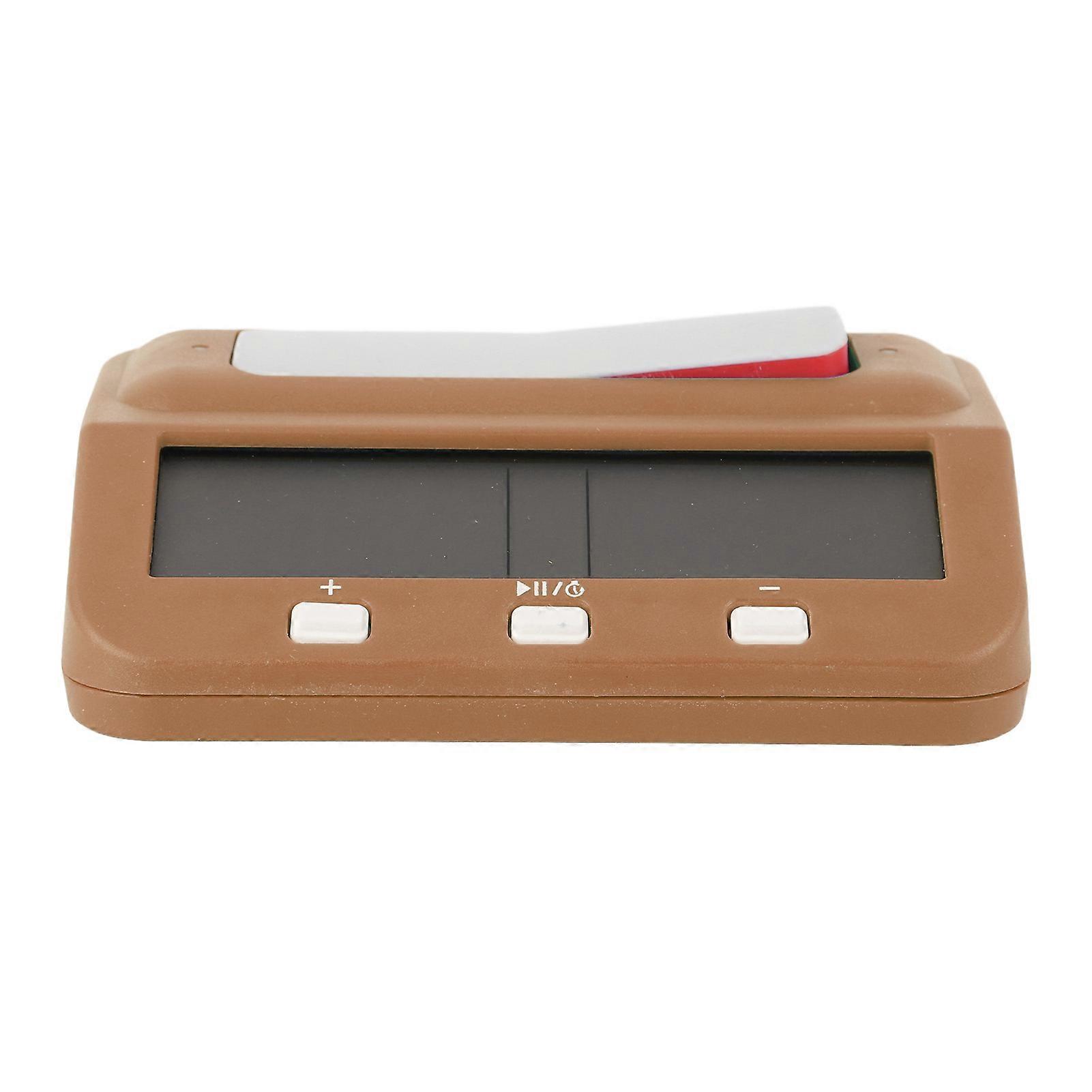 Chess Timer with Reward Delayed Time Alarm Memory Function Count Down Up Chess Clock for Game Competitions Yellowish Brown 