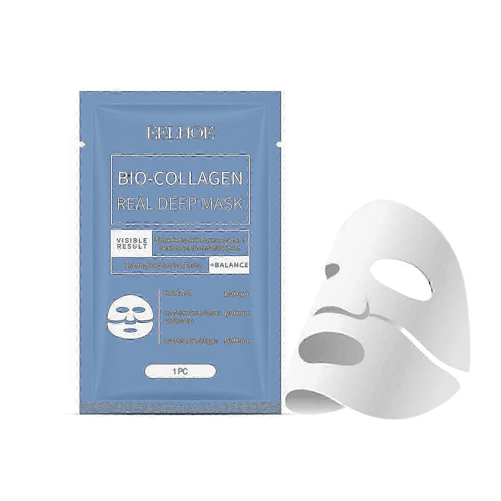 1-6pcs EELHOE 1PC Bio-Collagen Real Deep Mask Hydrating Overnight Hydrogel Mask for Pore Minimizing