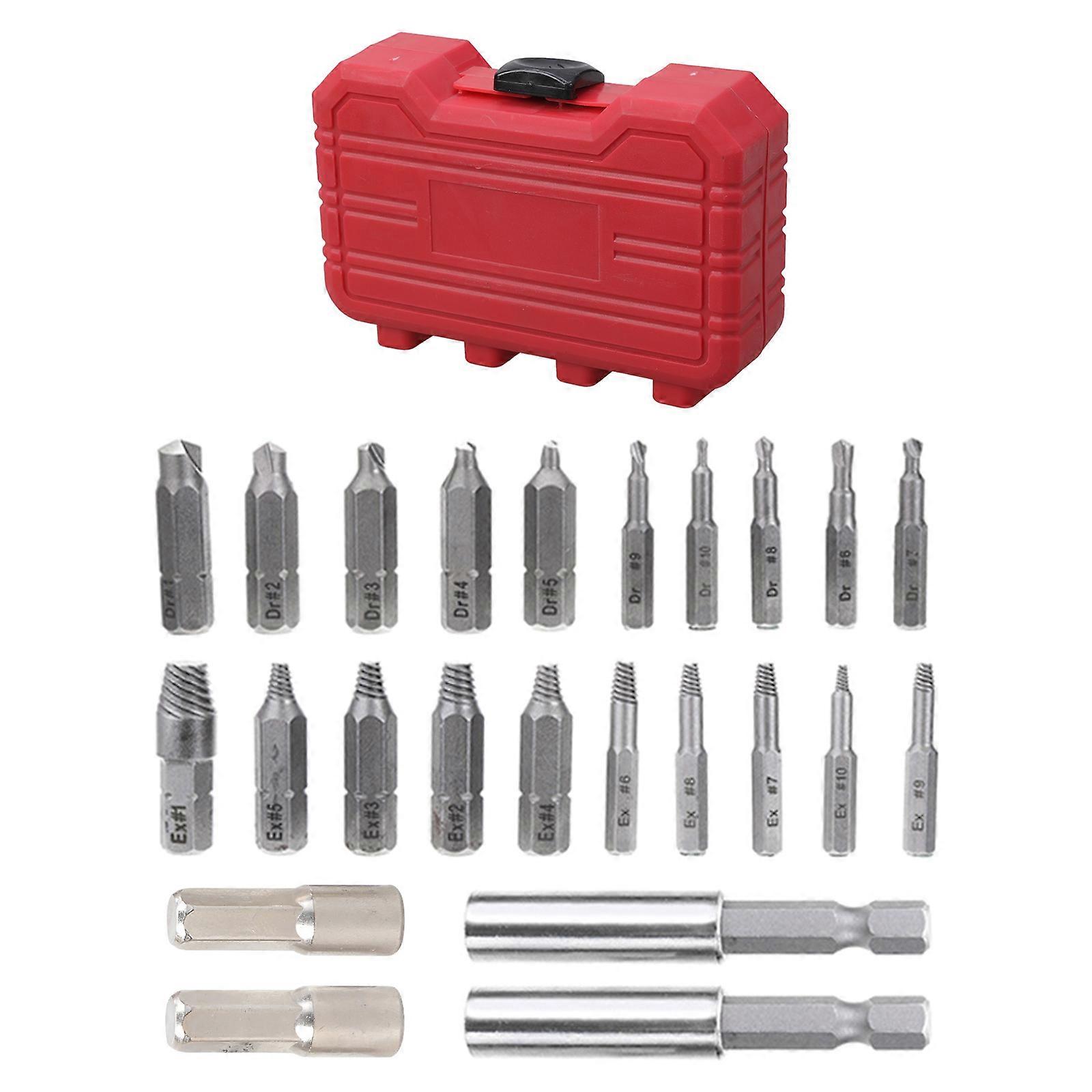 Screw Extractor Set Tools Gifts for Men Broken Damaged & Stripped Screw Remover Set 24Pcs Demolition Tool Multicolor