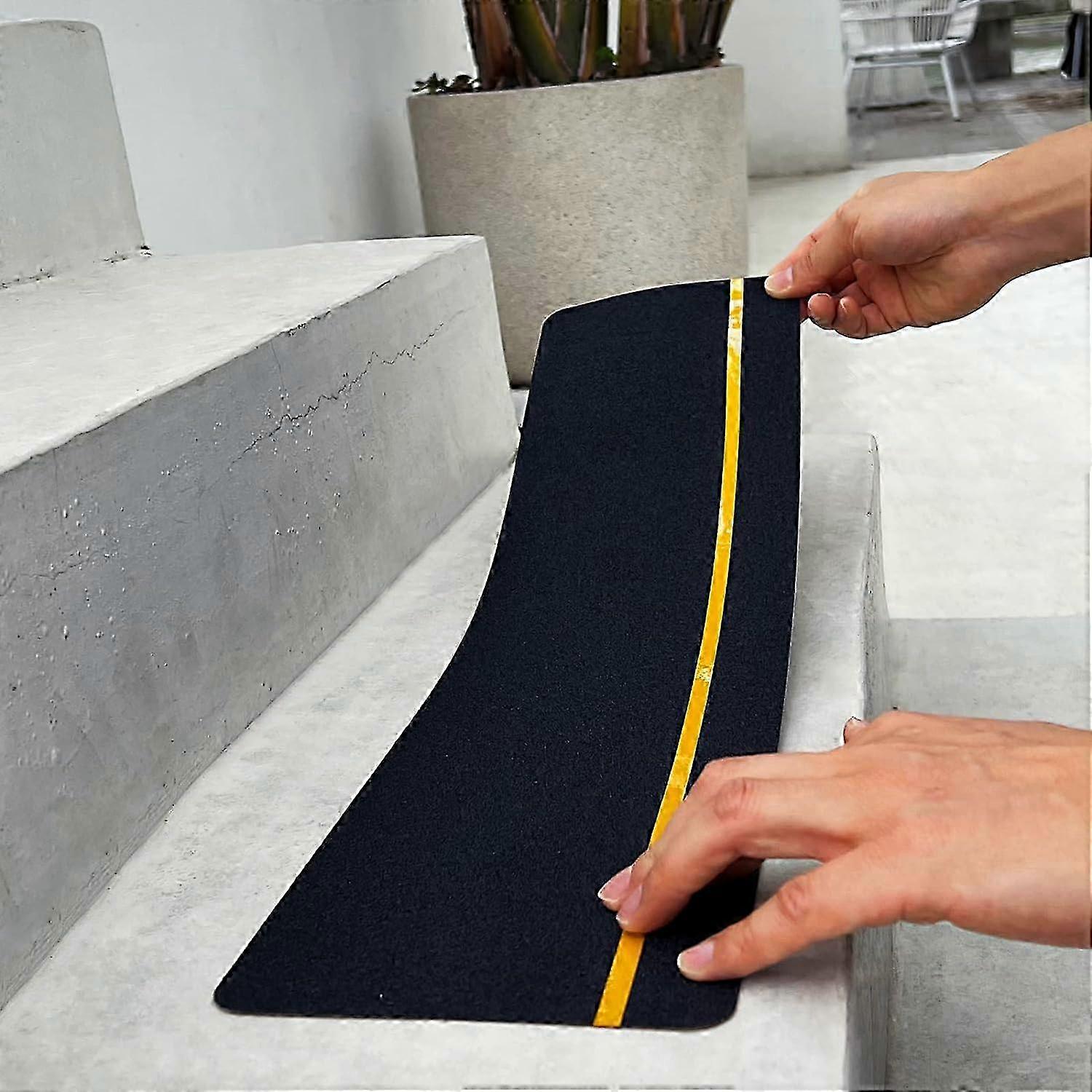 外部階段用の滑り止めストリップ - 5本、15cm x 61cmテープ