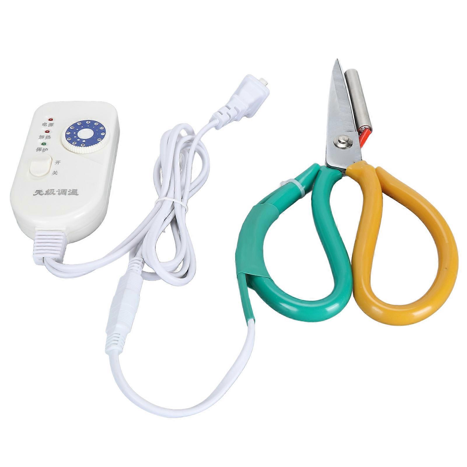 Heating Scissors 9 Temperature Adjustable Electric Heating Scissors Precise Cutting Tailor Scissors for Cutting Zipper Fabric N