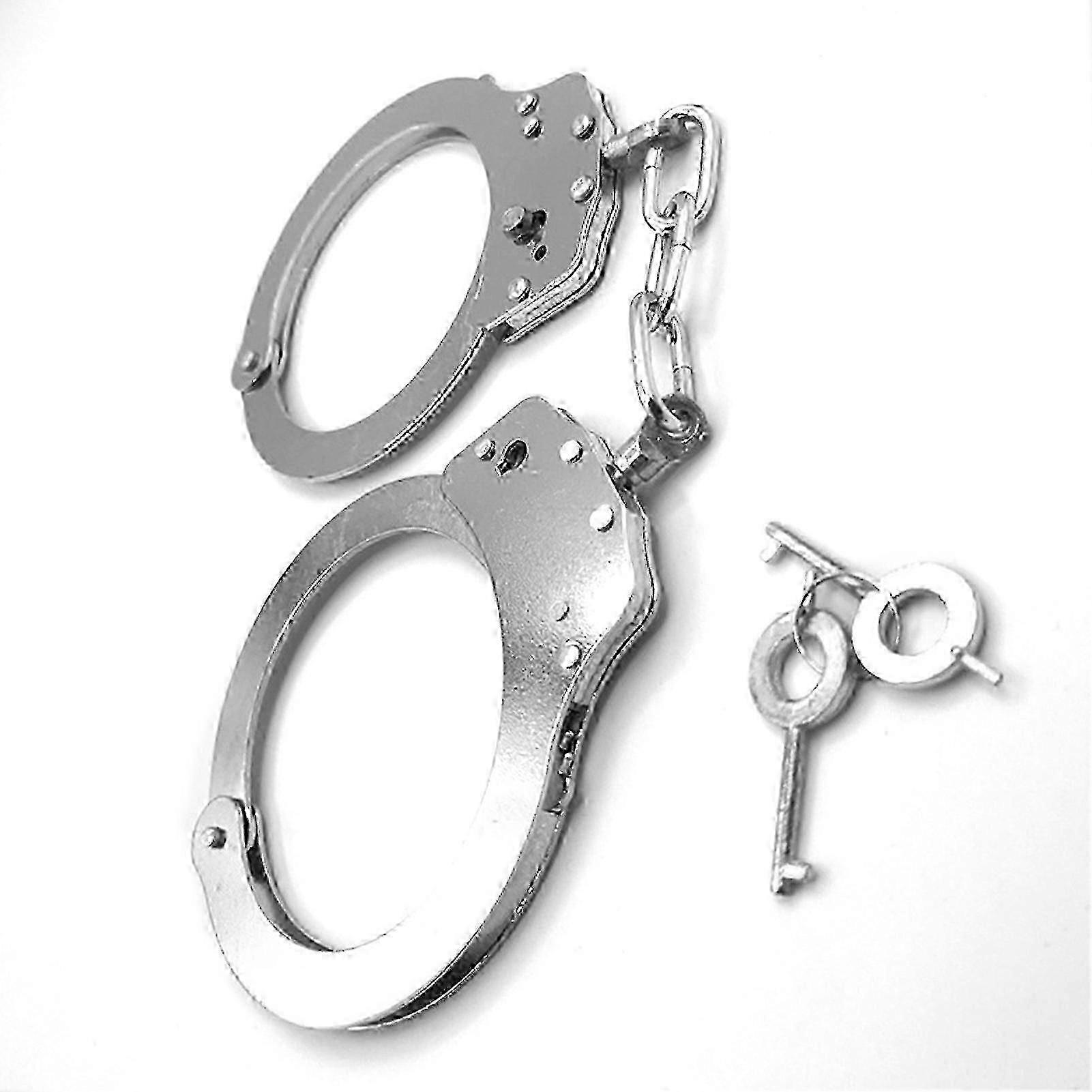 w Handcuffs Silver Stainless Steel Double Lock Fashionable Role Play Handcuffs for Adults