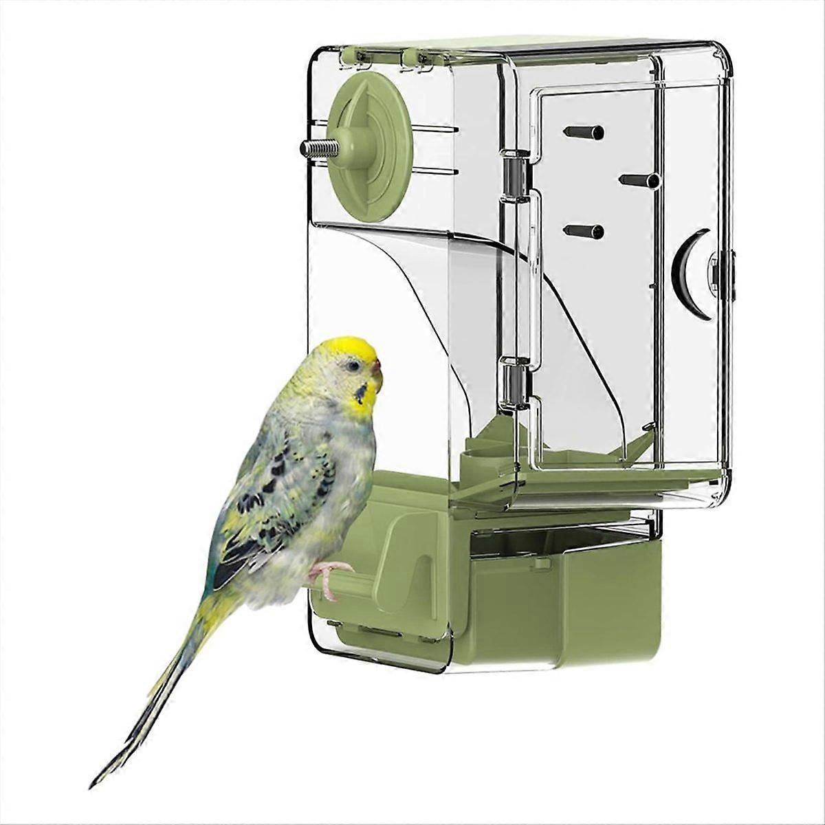 Automatic Bird Feeder, Bird Cage Feeder with Perch Multi-Functional Holder for Fruits Vegetables for