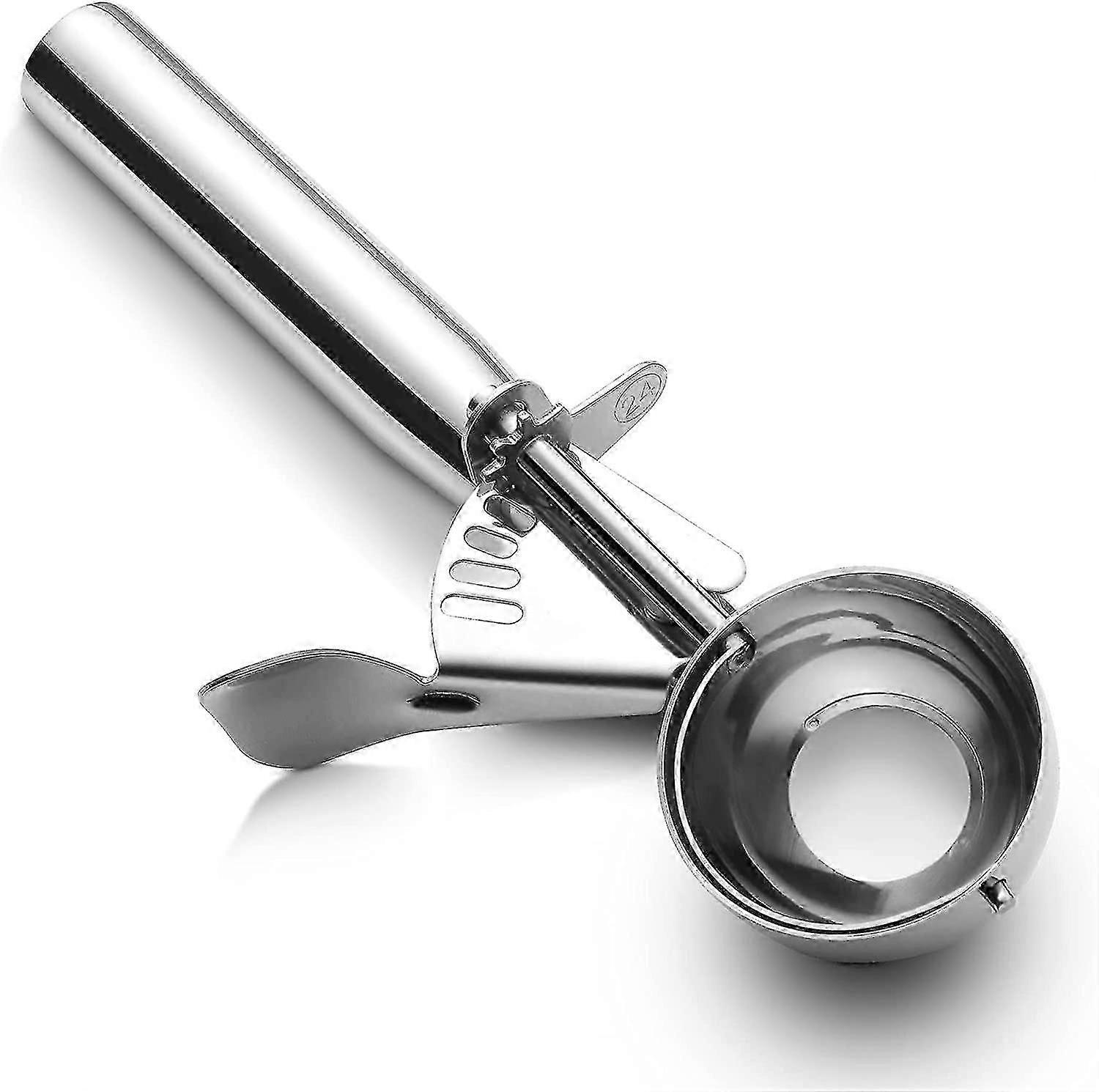 2024 Cookie Scoop - 18/8 Stainless Steel Ice Cream Scoop with Trigger, Premium Cookie Dough Scooper Tool