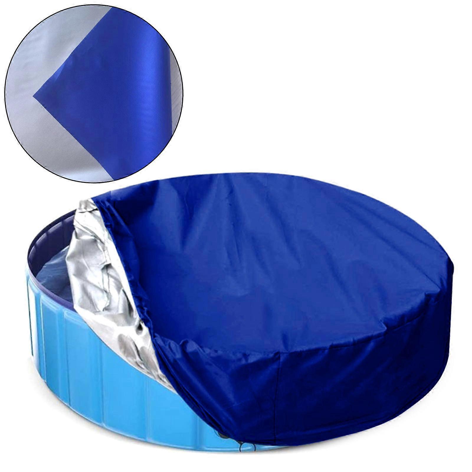 18FT Pool Cover for Swimming Pool Pool Cover Foldable Round Cover Outdoor Bath Protector Leaf Net Accessories  Blue