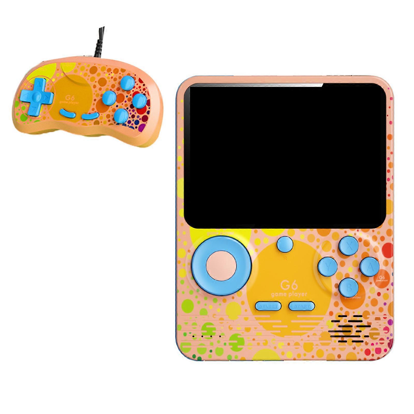 Handheld Video Game Player 666 In 1 Retro Single Double Mode Compact Portable Design With Bright Color Screen And Charging Capability  pink