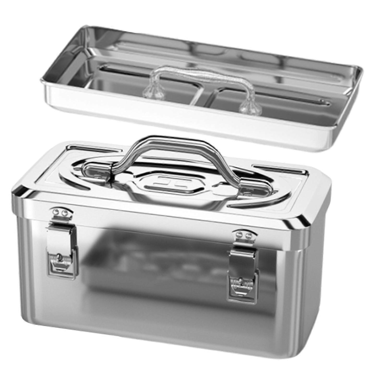 Protective Tool Box Stainless Steel Shockproof Organizer Portable Electrician Empty Box Large Capacity Tool Box  extra large