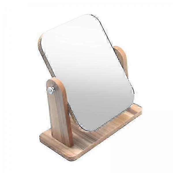 2xDesktop High Definition Makeup Mirror with Wood Frame Free-Standing Small